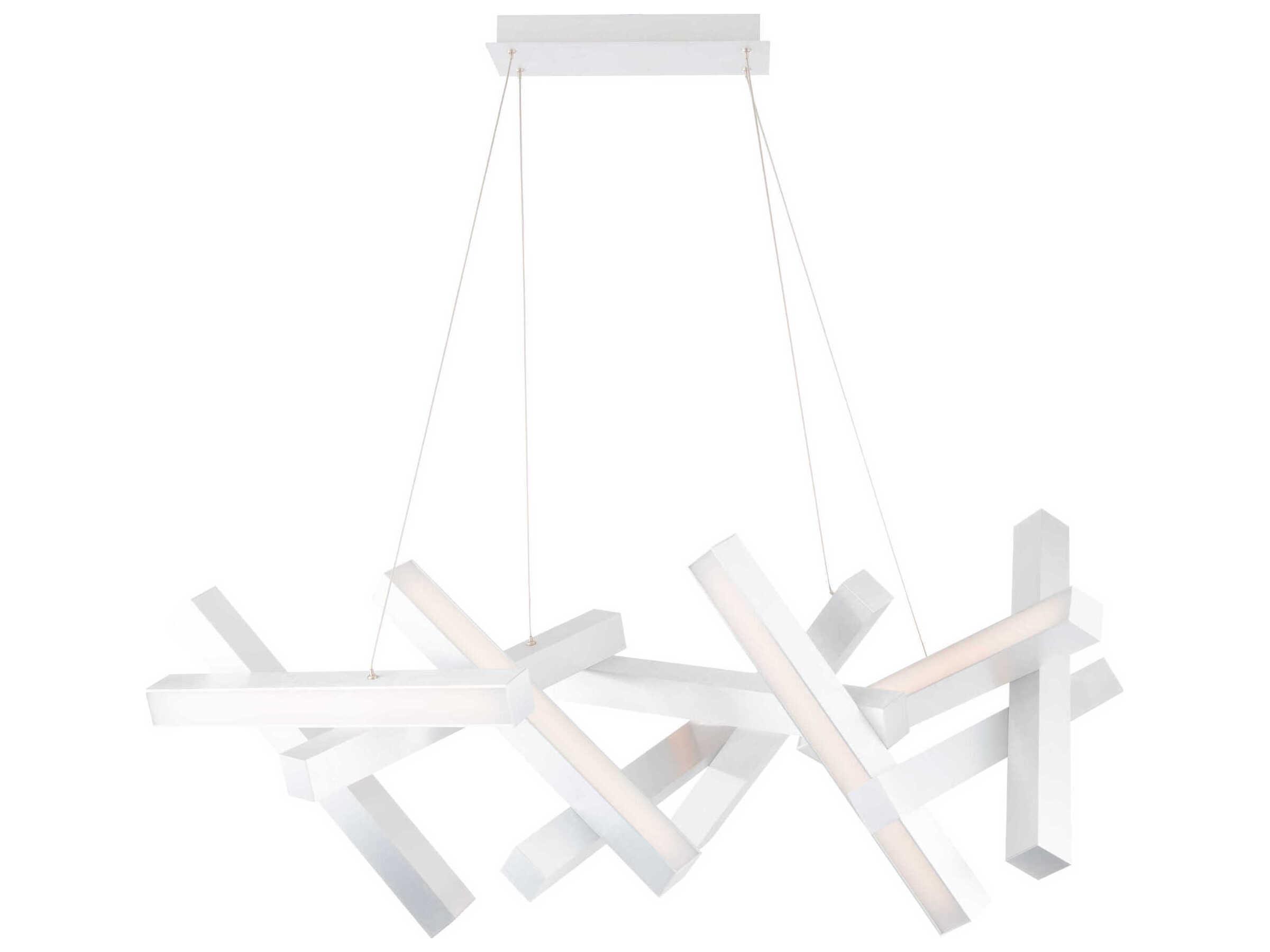 Modern Forms Chaos 11-Light Brushed Aluminum Silver LED Linear Island Pendant