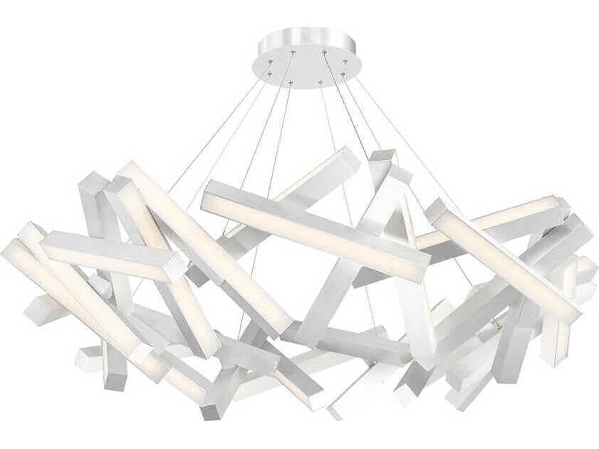 Modern Forms Chaos 31-Light Brushed Aluminum Silver LED Pendant