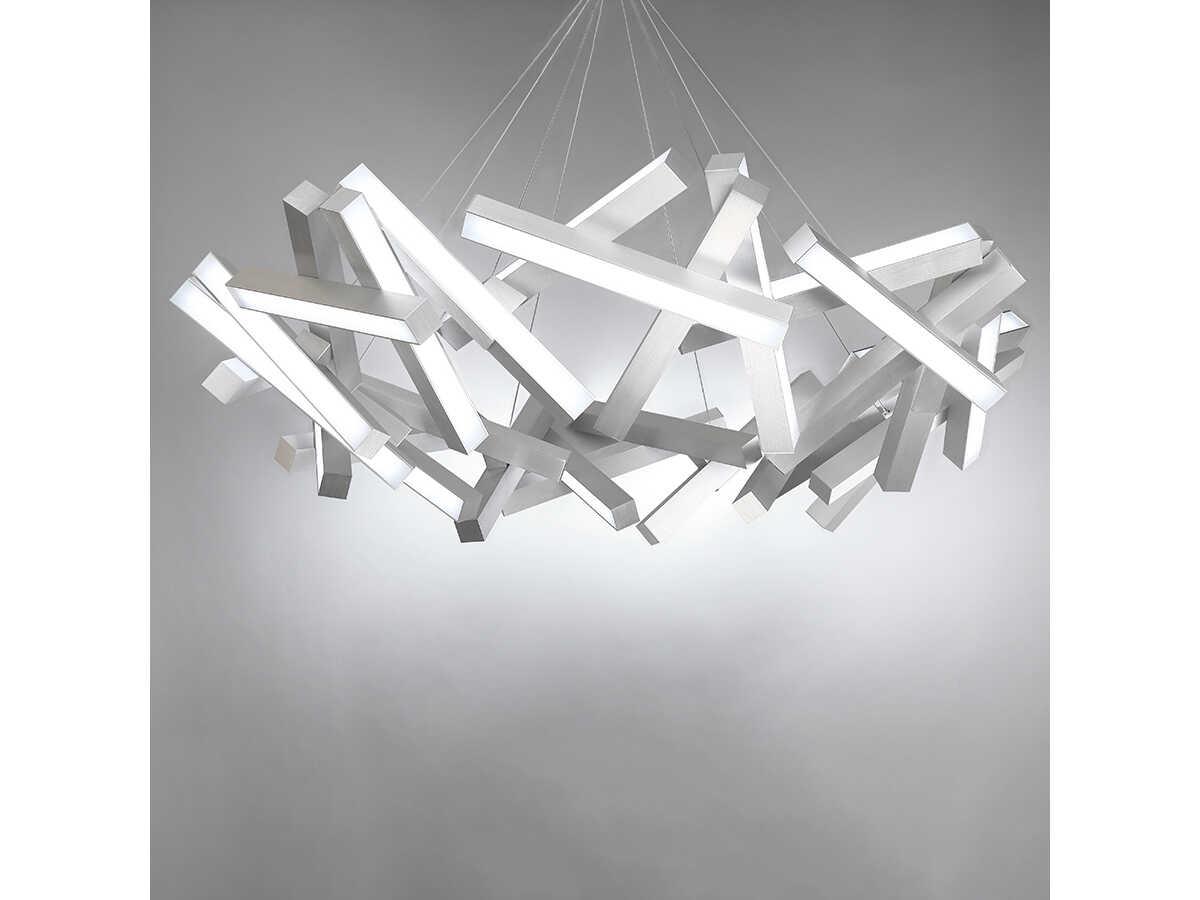 Modern Forms Chaos 31-Light Brushed Aluminum Silver LED Pendant