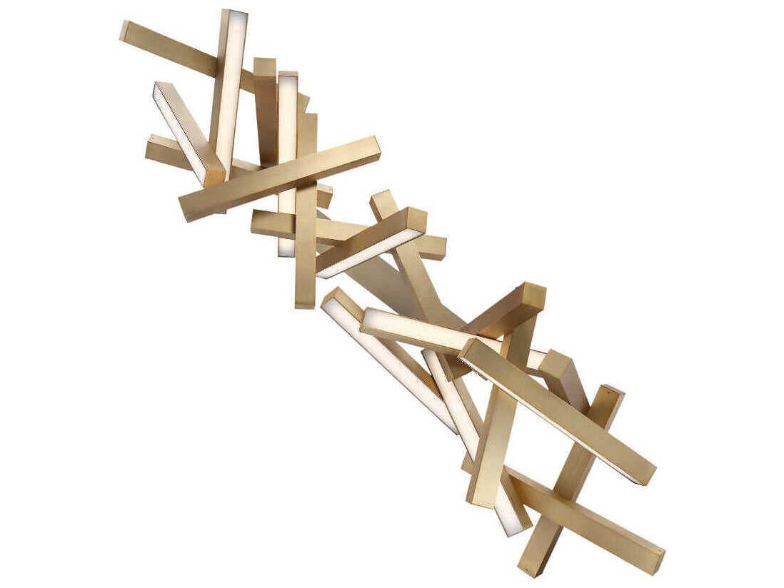 Modern Forms Chaos 19-Light9-Light Aged Brass LED Linear Island Pendant