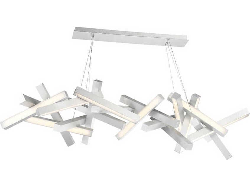 Modern Forms Chaos 19-Light9-Light Brushed Aluminum Silver LED Linear Island Pendant