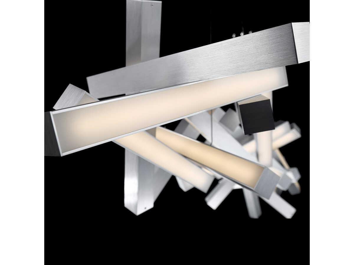 Modern Forms Chaos 19-Light9-Light Brushed Aluminum Silver LED Linear Island Pendant
