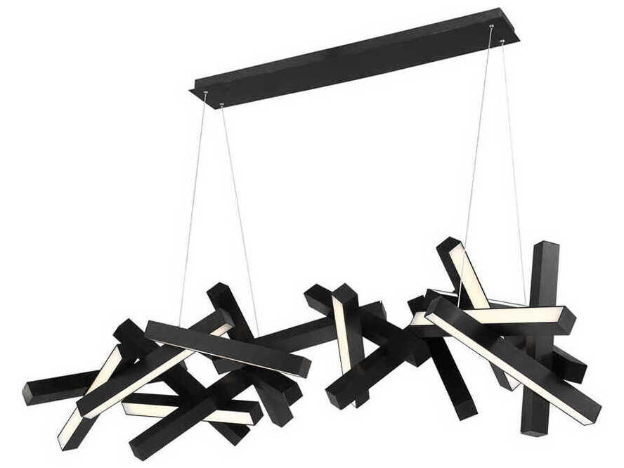 Modern Forms Chaos 19-Light9-Light Black LED Linear Island Pendant