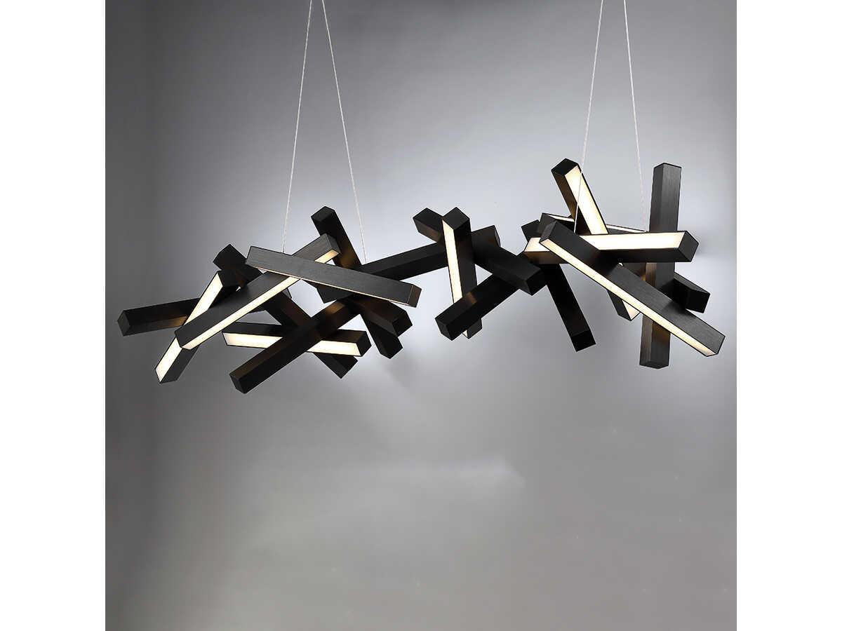 Modern Forms Chaos 19-Light9-Light Black LED Linear Island Pendant