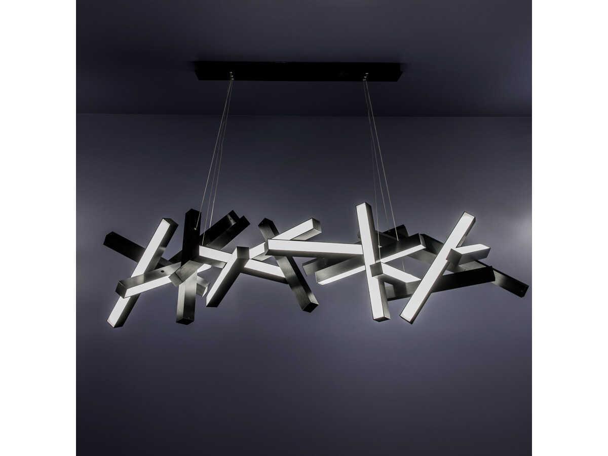 Modern Forms Chaos 19-Light9-Light Black LED Linear Island Pendant
