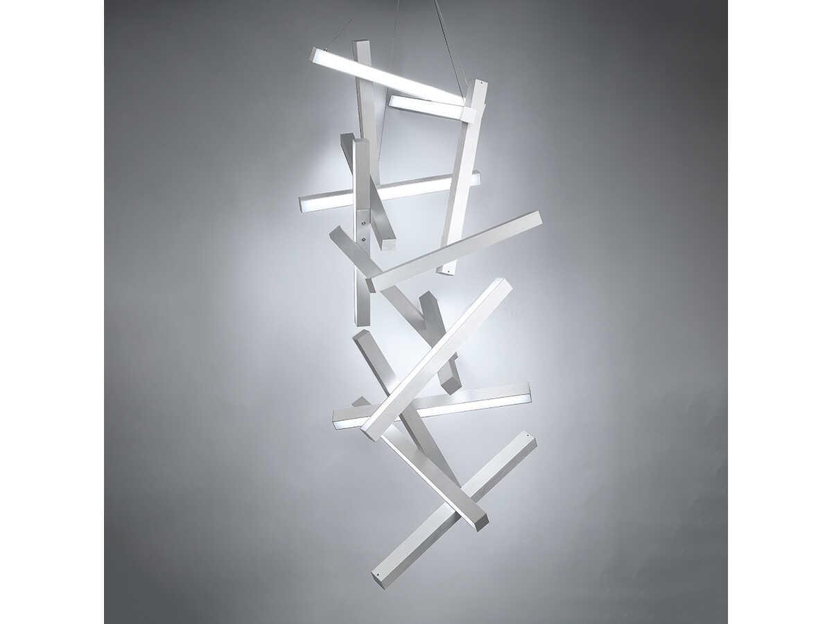 Modern Forms Chaos 15-Light Brushed Aluminum Silver LED Pendant