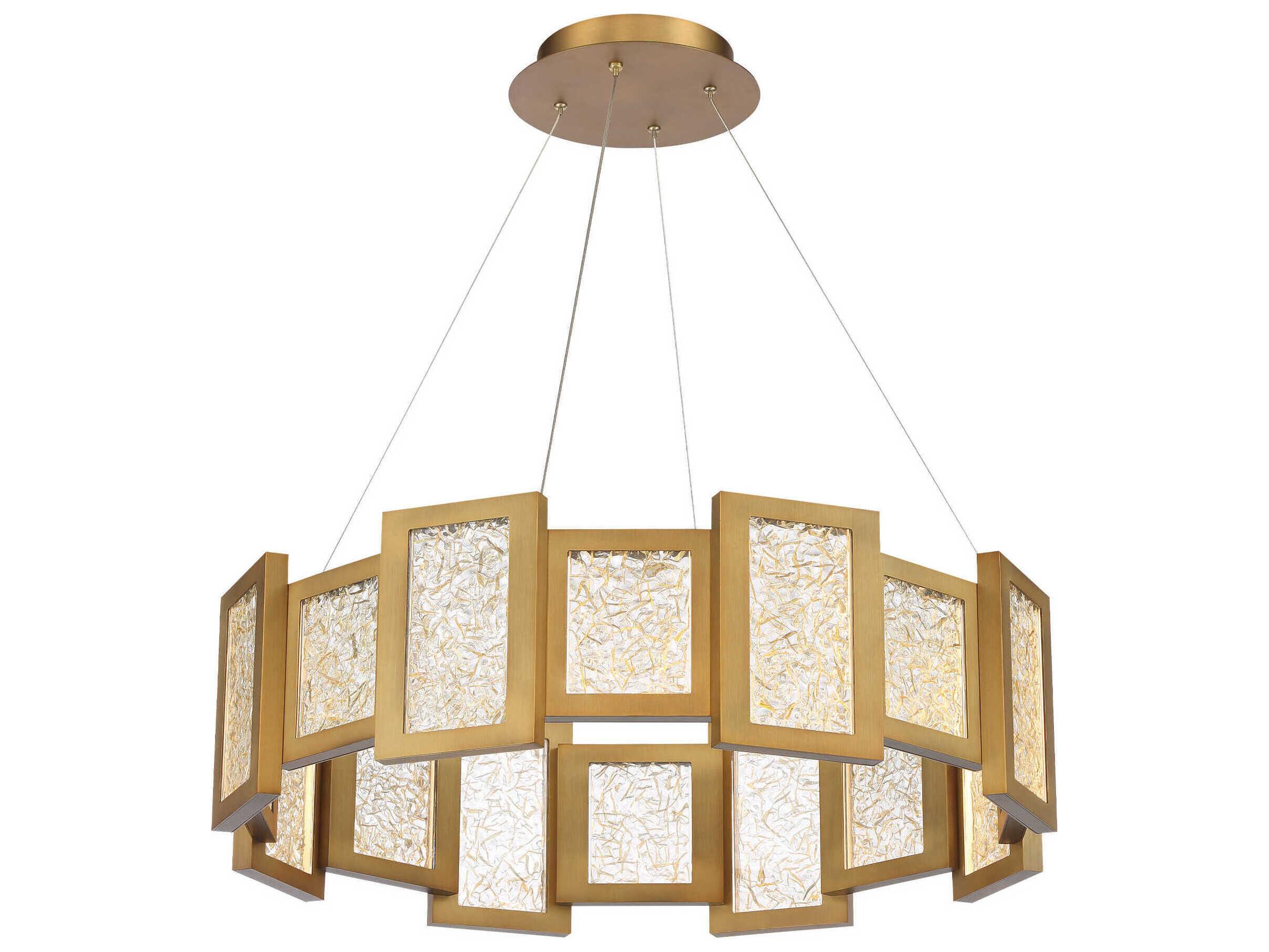 Modern Forms Fury 16-Light6-Light Aged Brass Glass LED Geometric Pendant