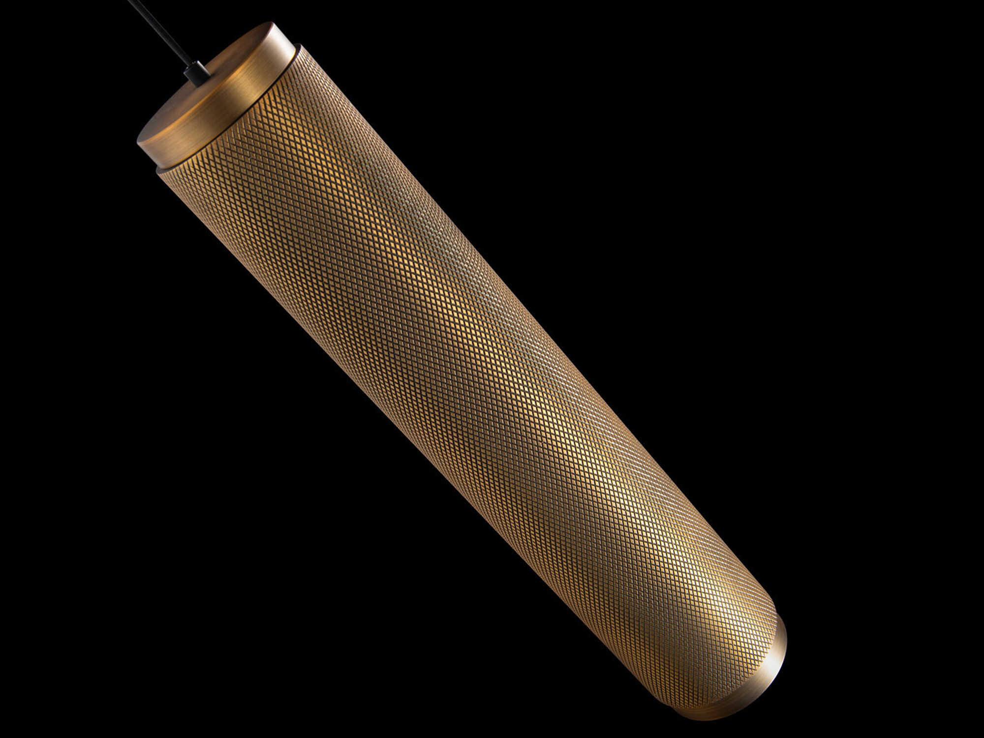 Modern Forms Burning Man 1-Light Aged Brass Glass LED Cylinder Mini Pendant
