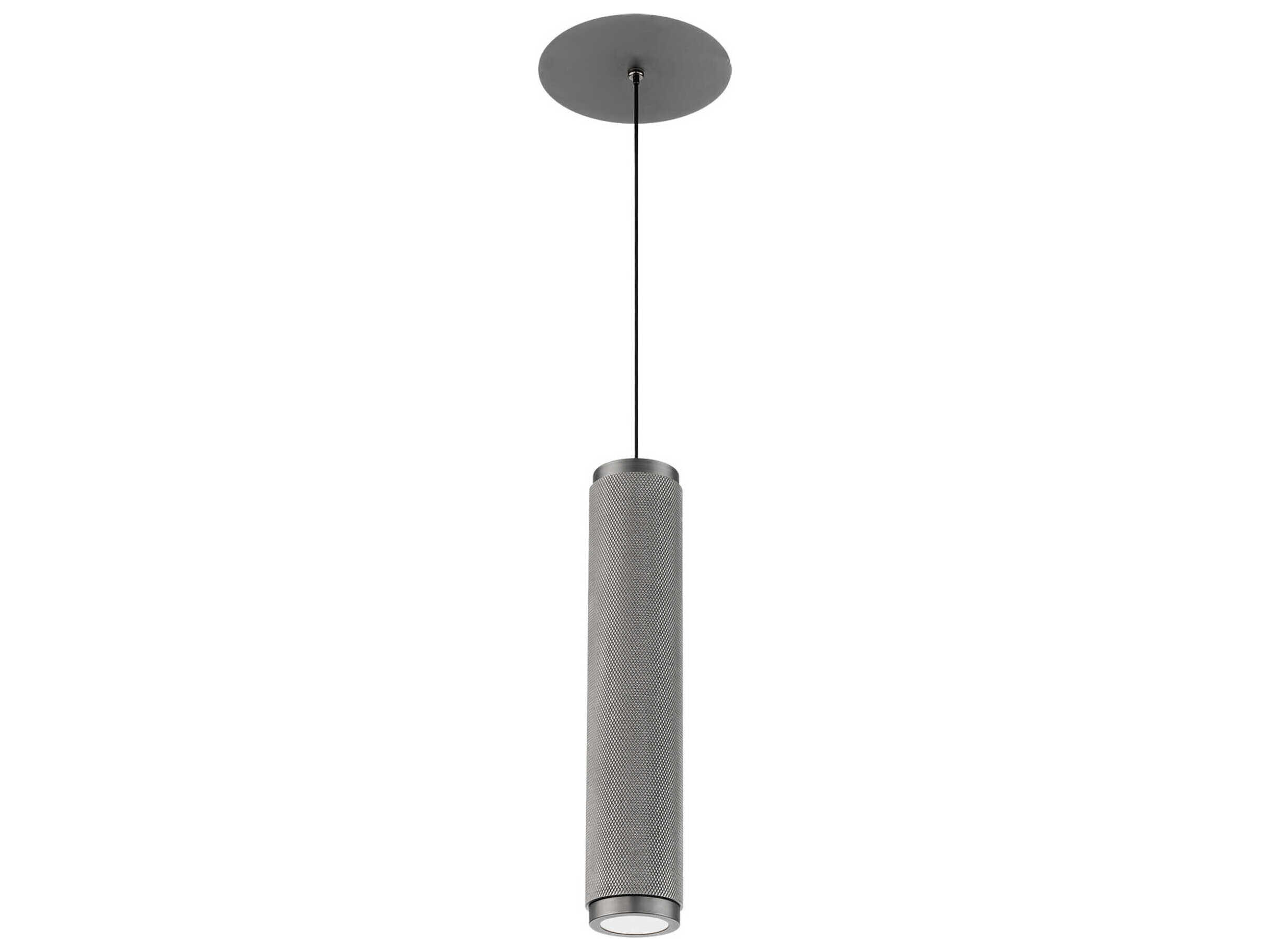 Modern Forms Burning Man 1-Light Antique Nickel Glass LED Cylinder Mini Pendant
