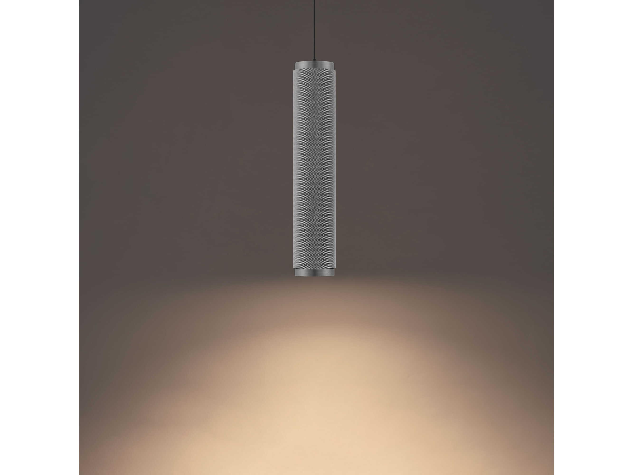 Modern Forms Burning Man 1-Light Antique Nickel Glass LED Cylinder Mini Pendant