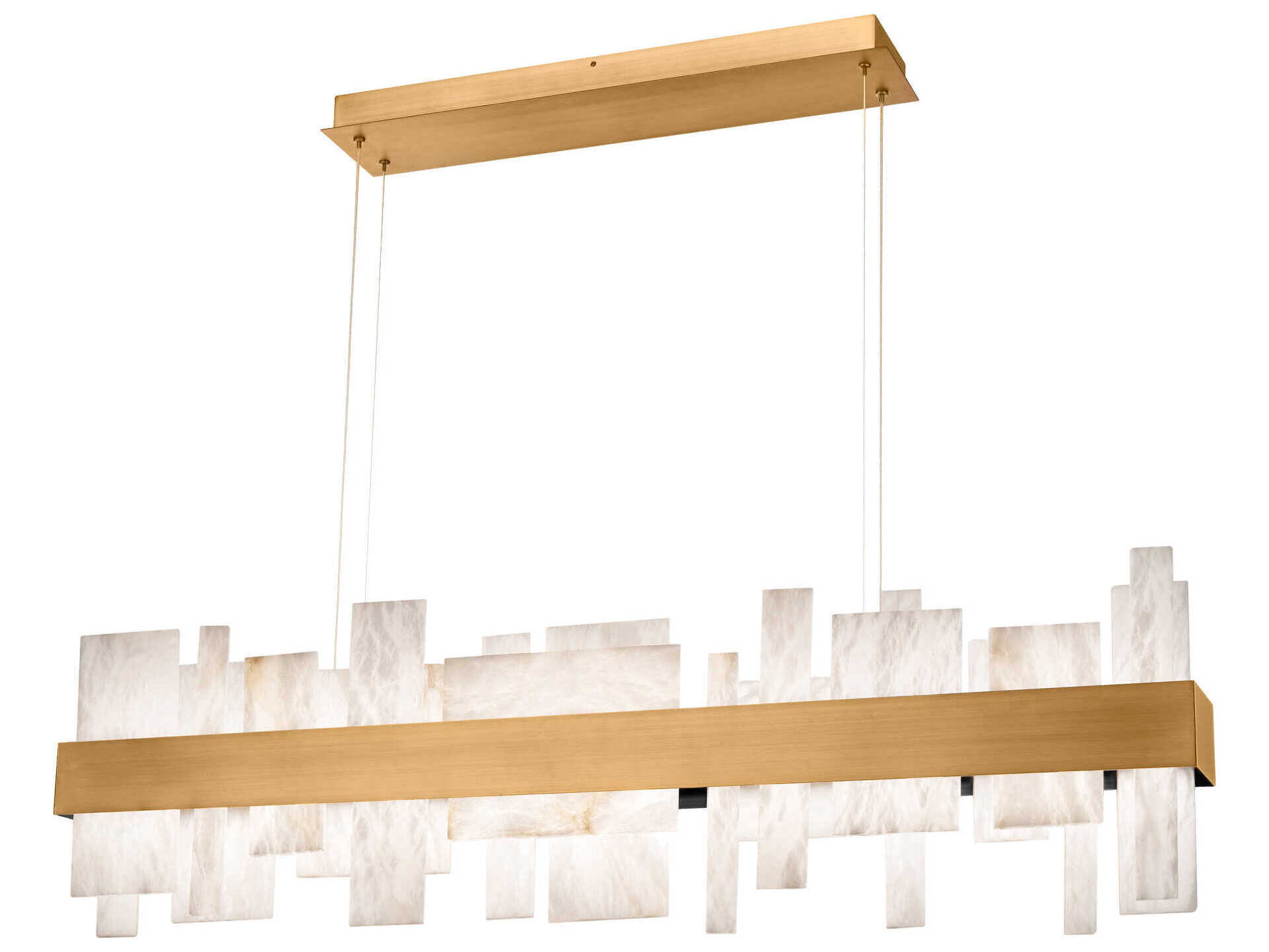 Modern Forms Acropolis 1-Light Aged Brass LED Geometric Linear Island Pendant