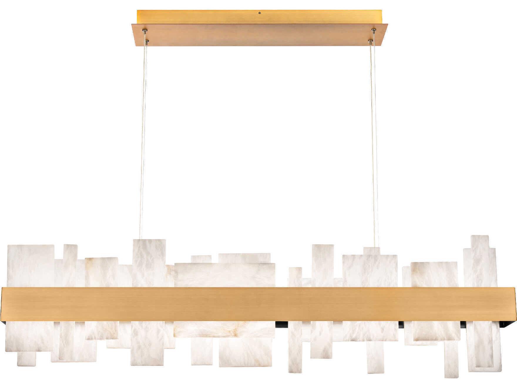 Modern Forms Acropolis 1-Light Aged Brass LED Geometric Linear Island Pendant