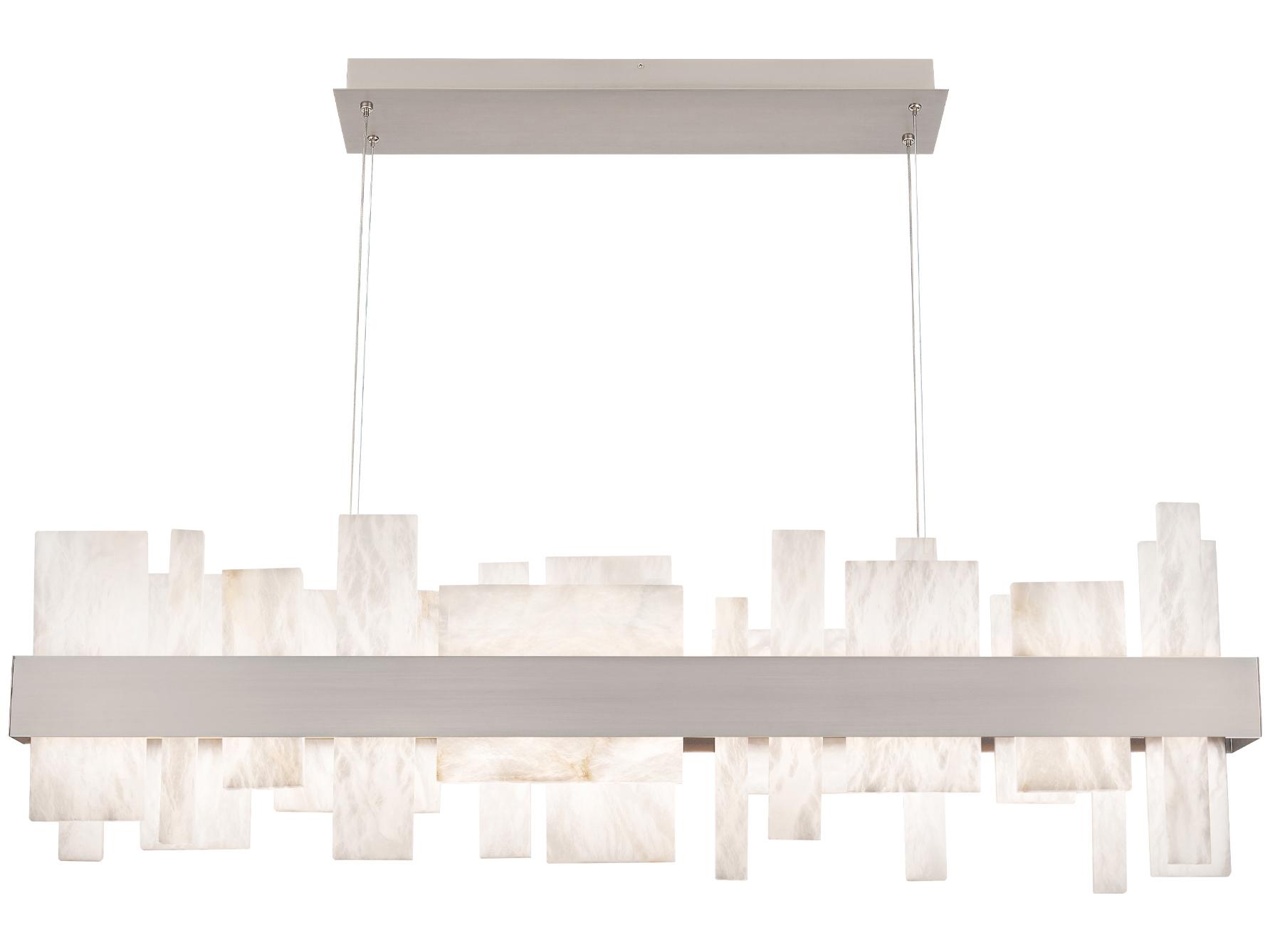 Modern Forms Acropolis 1-Light Brushed Nickel LED Geometric Linear Island Pendant