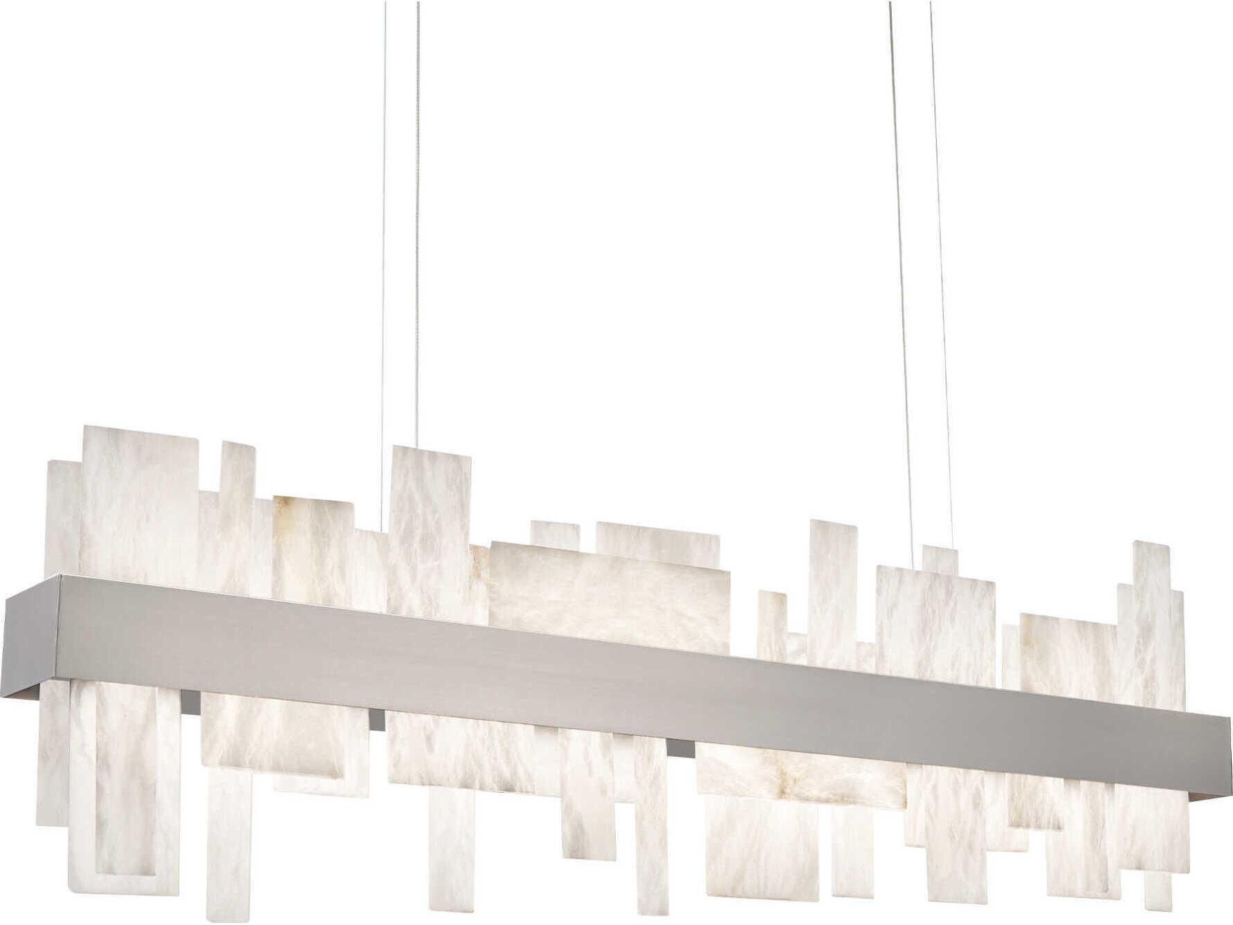Modern Forms Acropolis 1-Light Brushed Nickel LED Geometric Linear Island Pendant