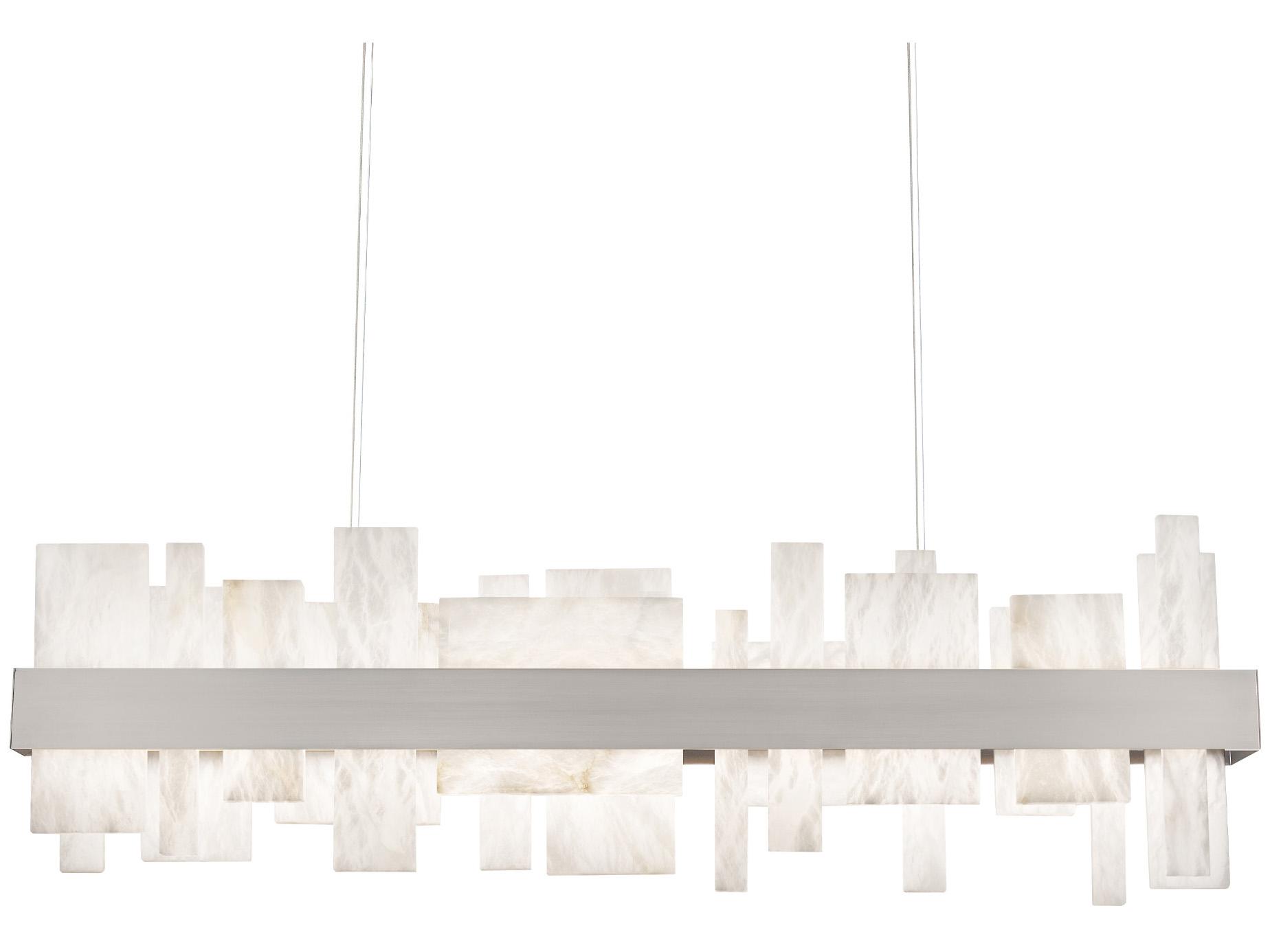 Modern Forms Acropolis 1-Light Brushed Nickel LED Geometric Linear Island Pendant