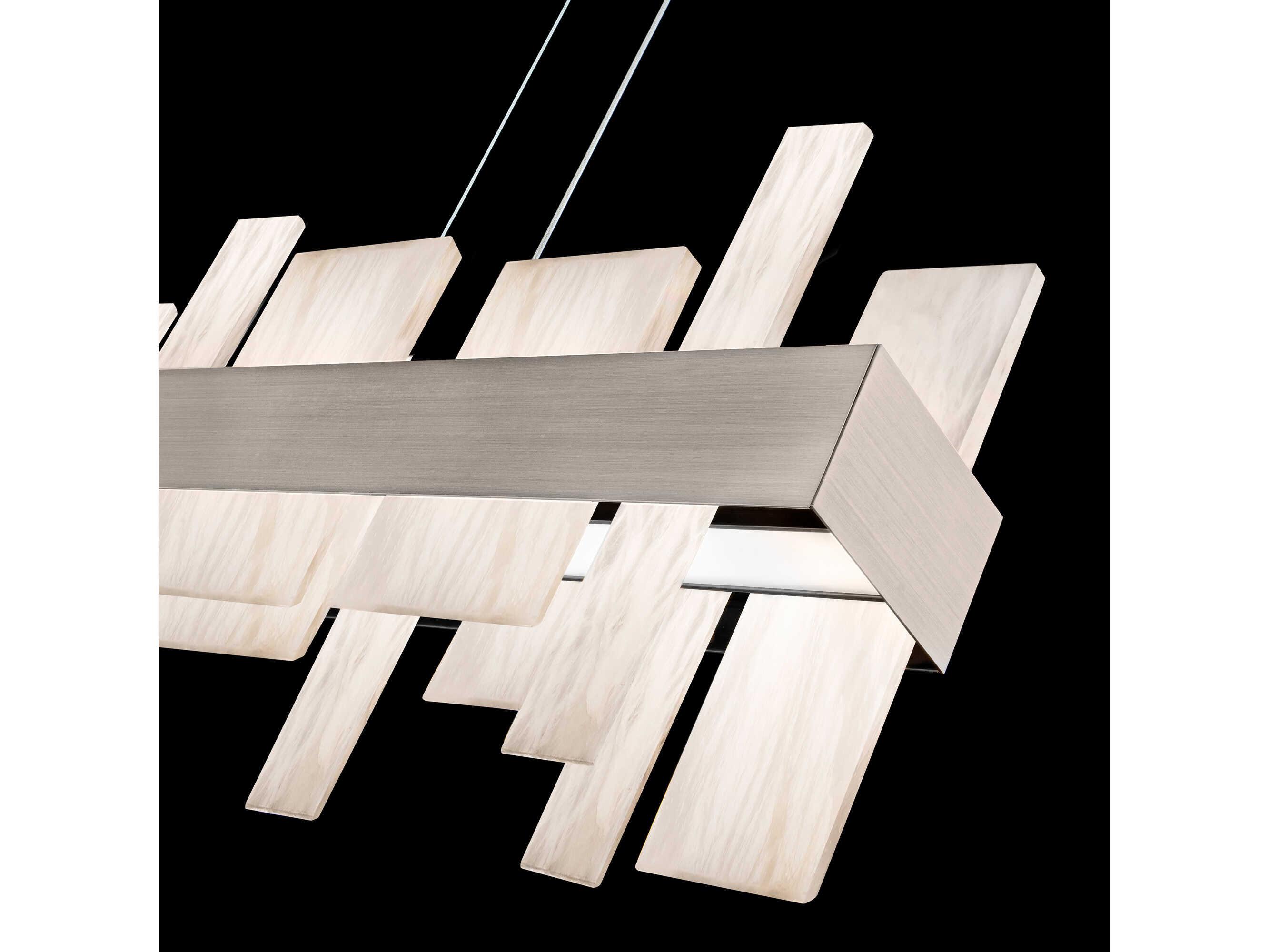 Modern Forms Acropolis 1-Light Brushed Nickel LED Geometric Linear Island Pendant