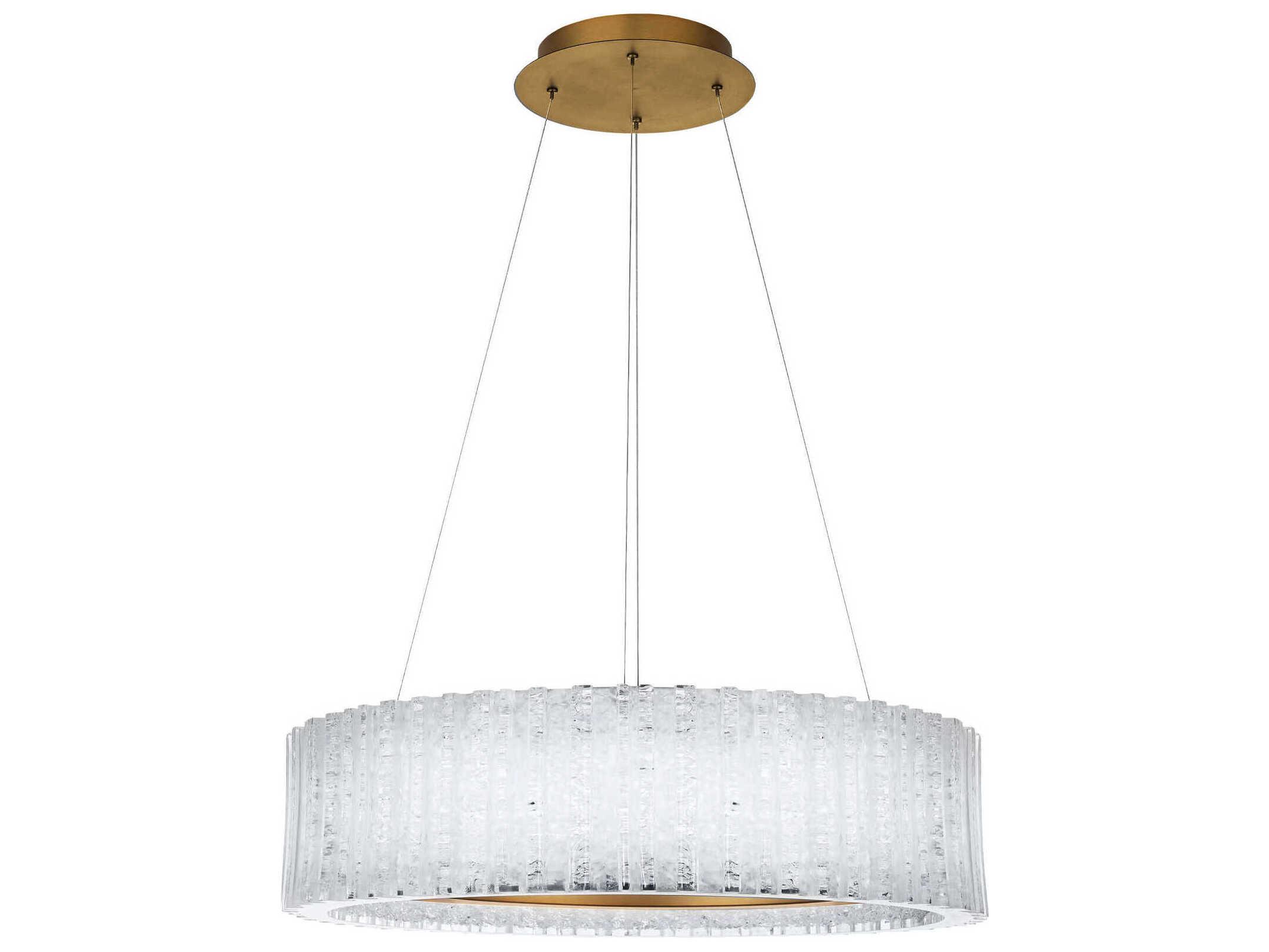 Modern Forms Rhiannon 1-Light Aged Brass Crystal LED Round Pendant