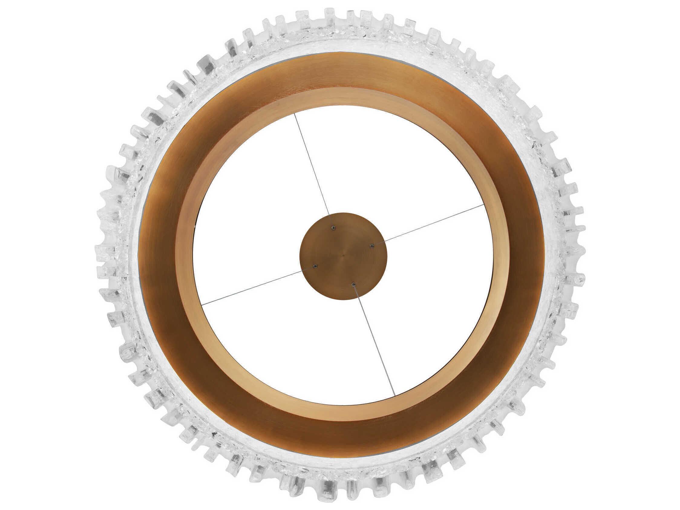 Modern Forms Rhiannon 1-Light Aged Brass Crystal LED Round Pendant