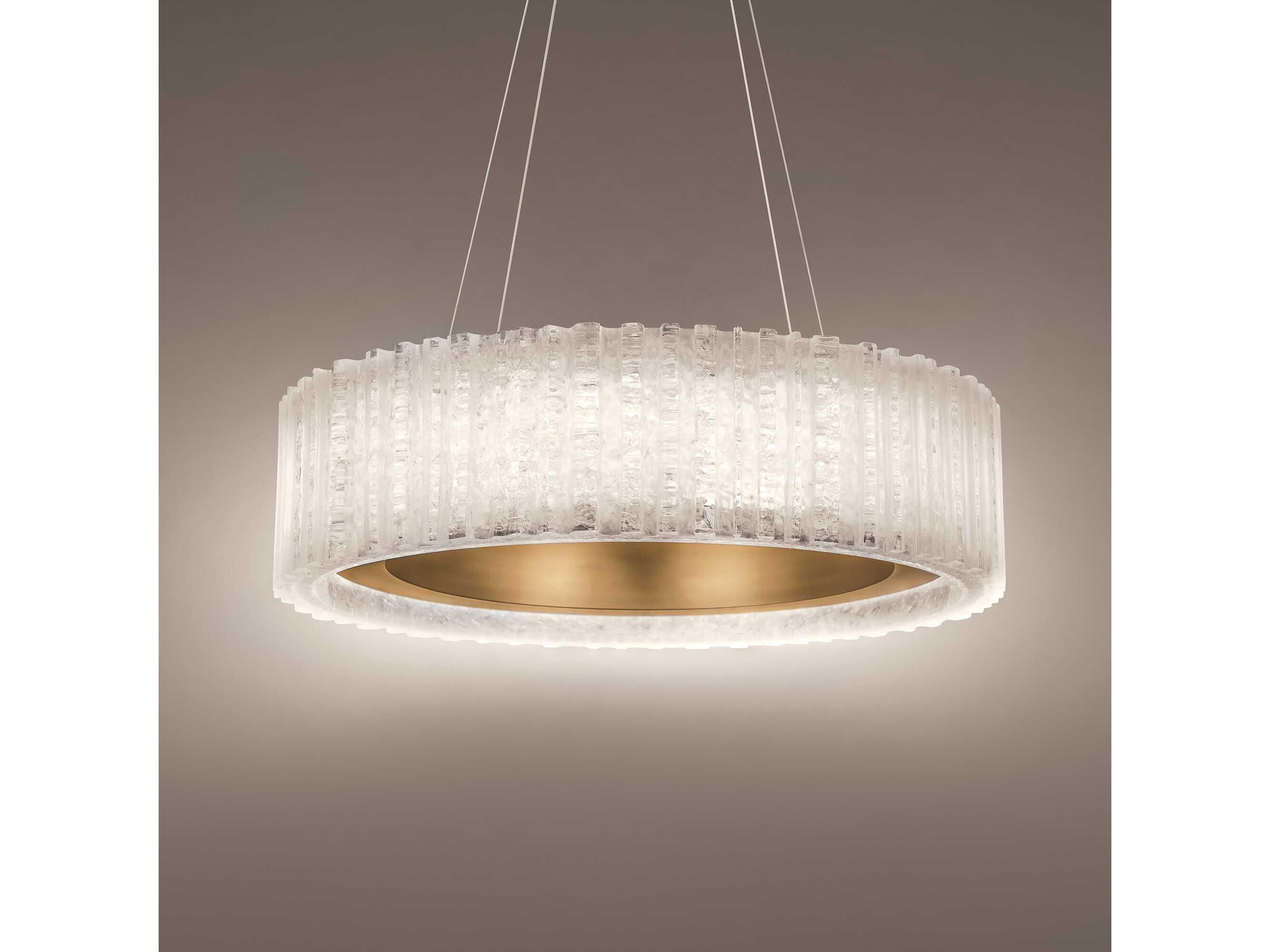 Modern Forms Rhiannon 1-Light Aged Brass Crystal LED Round Pendant