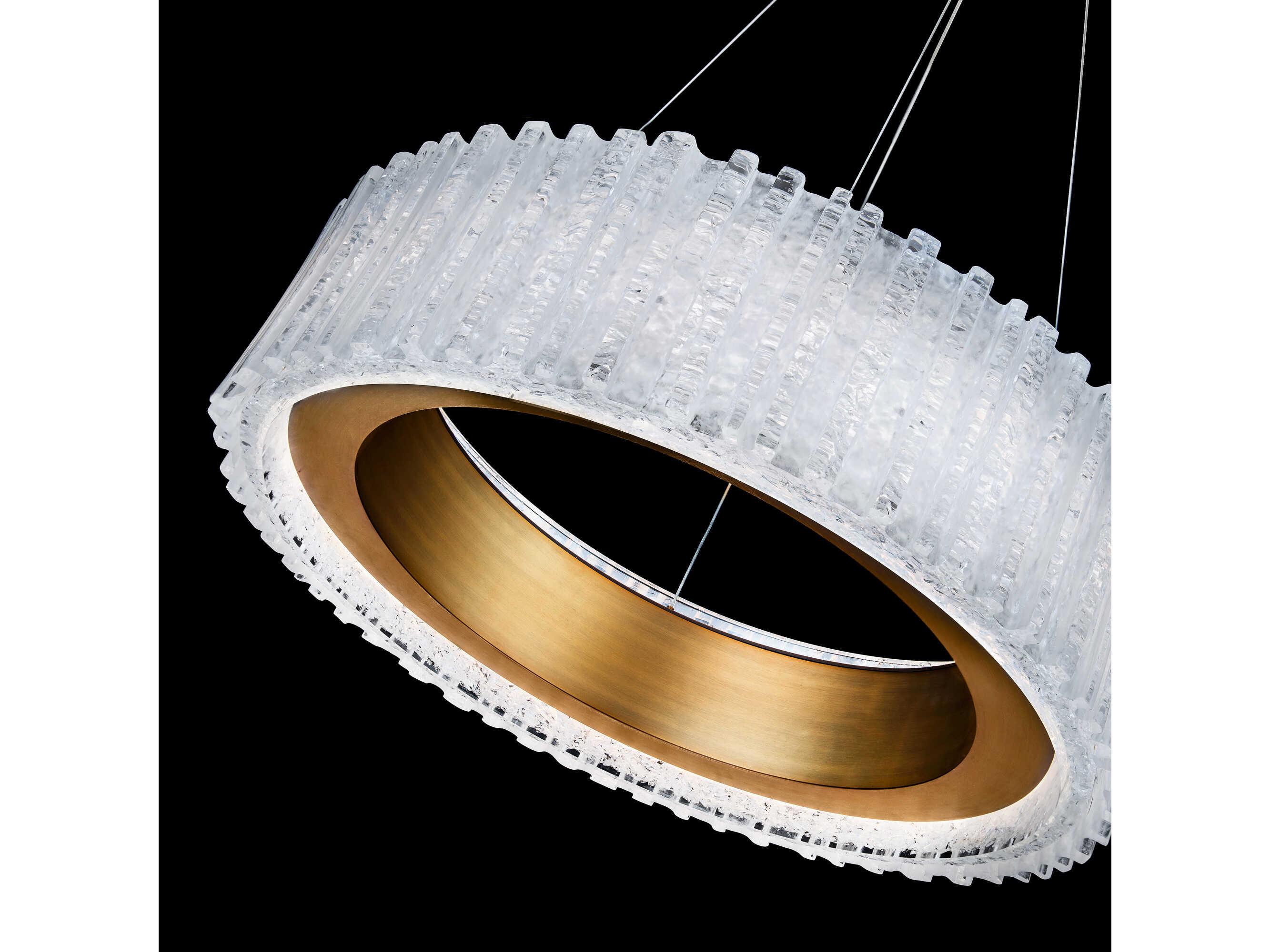 Modern Forms Rhiannon 1-Light Aged Brass Crystal LED Round Pendant