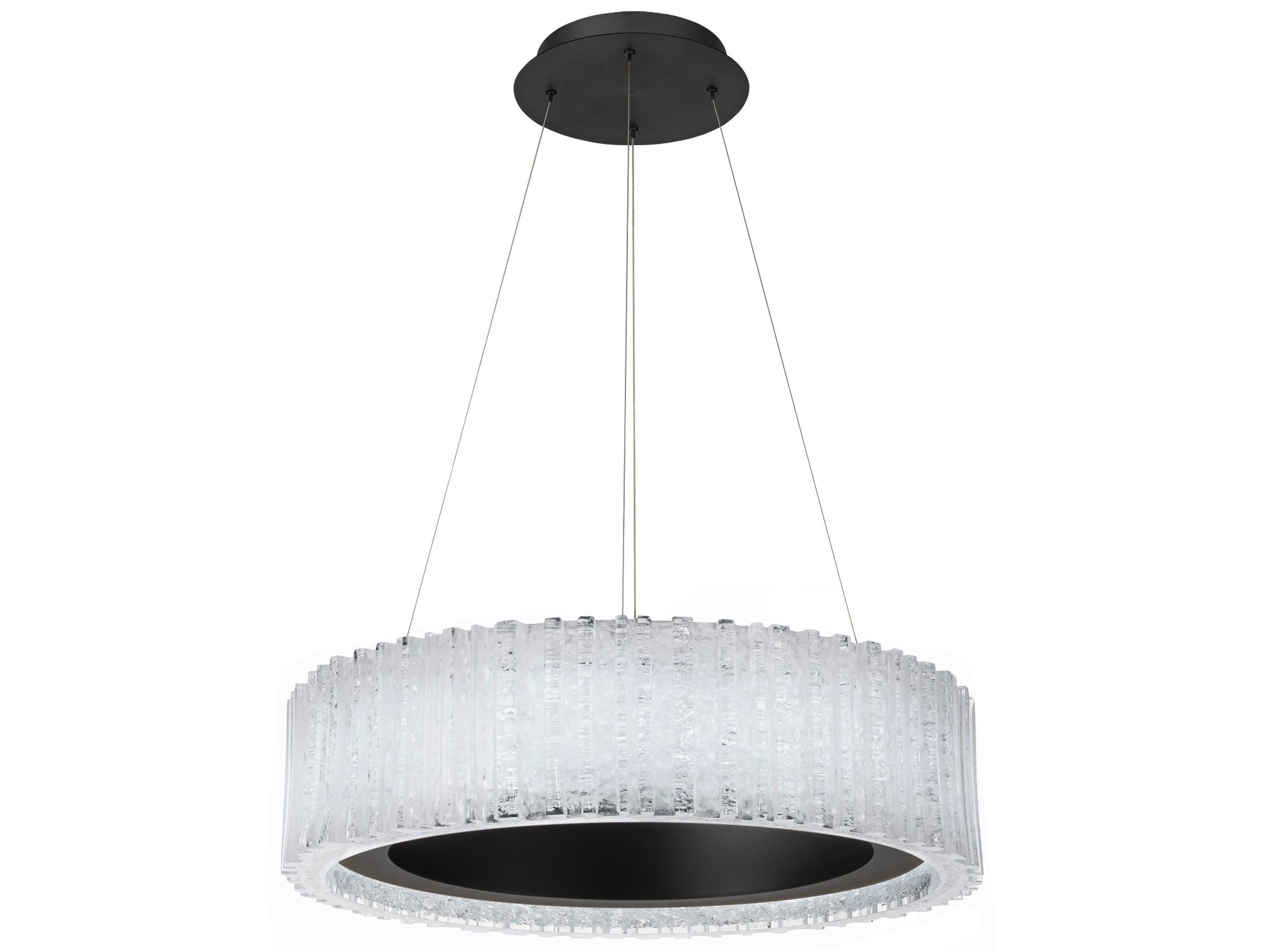 Modern Forms Rhiannon 1-Light Black Crystal LED Round Pendant