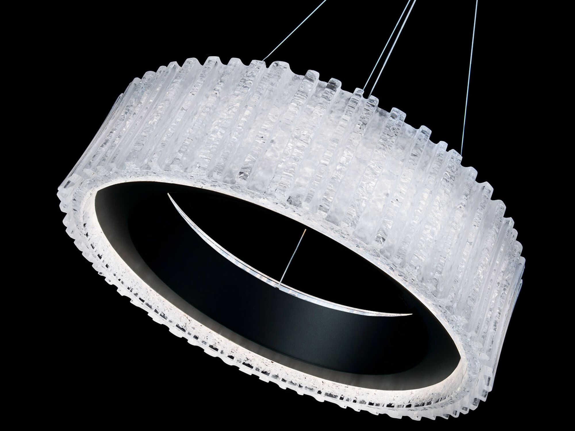 Modern Forms Rhiannon 1-Light Black Crystal LED Round Pendant