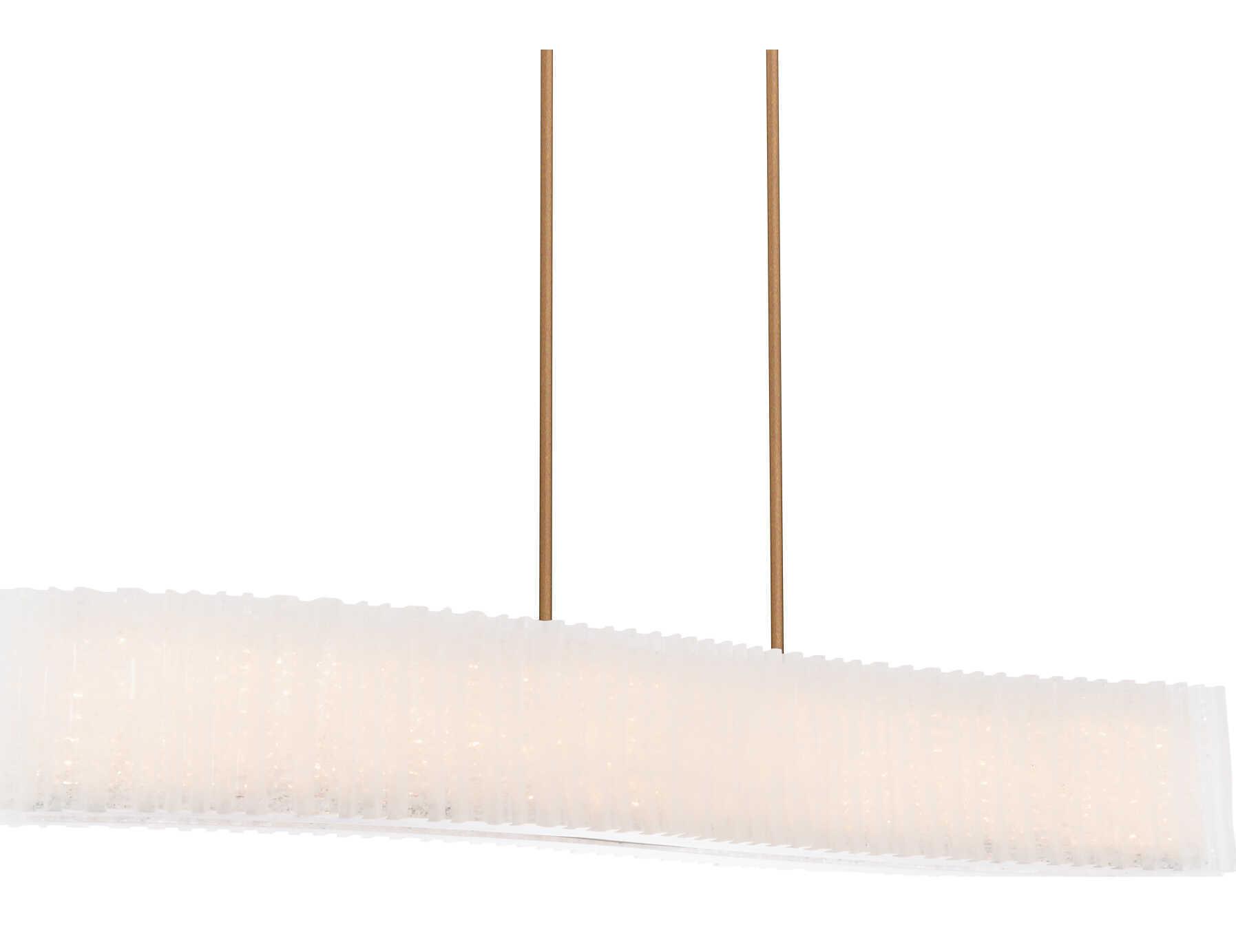 Modern Forms Rhiannon 1-Light Aged Brass Crystal LED Linear Island Pendant