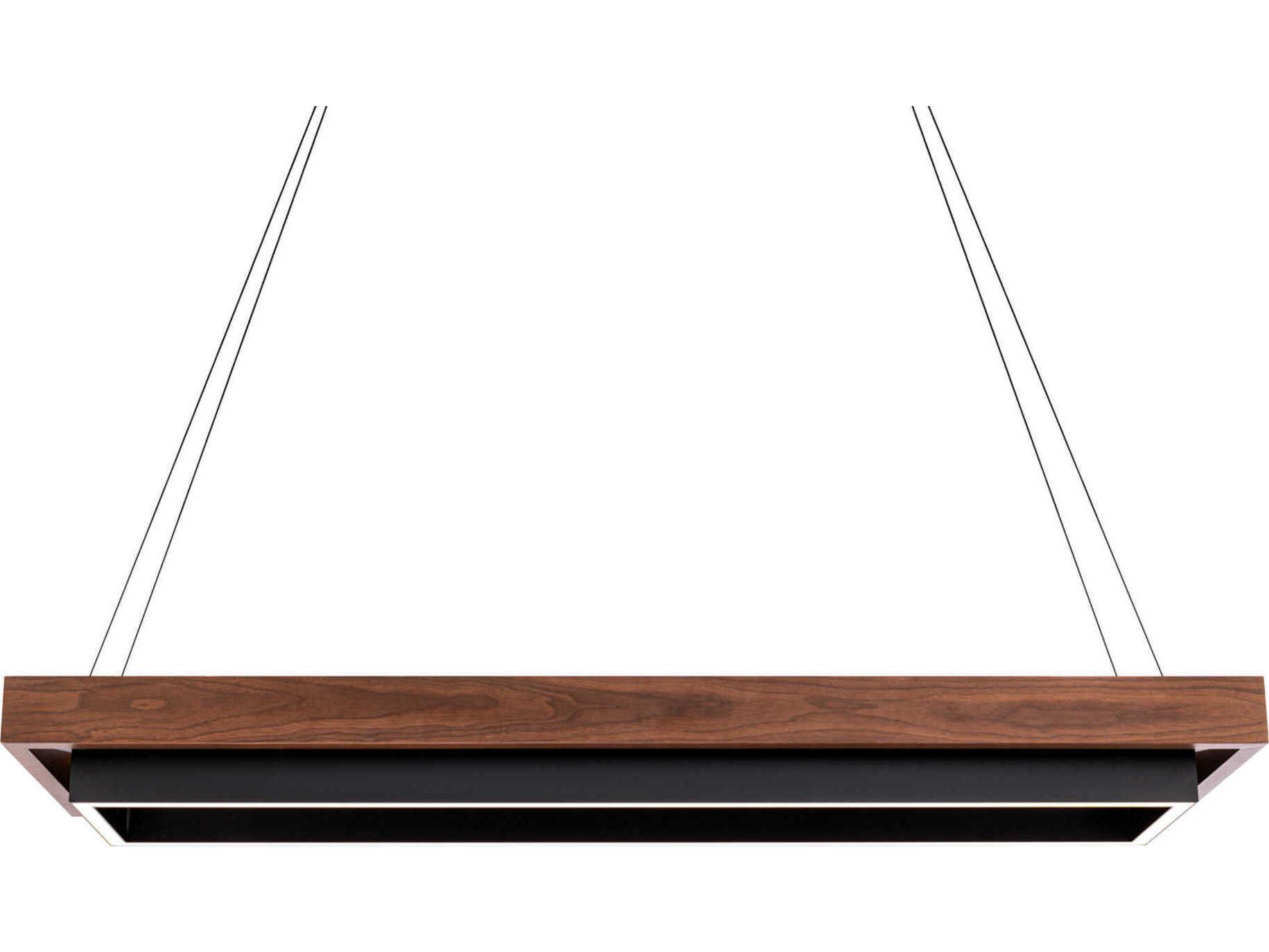 Modern Forms Hustler 1-Light Black Dark Walnut Brown LED Linear Island Pendant