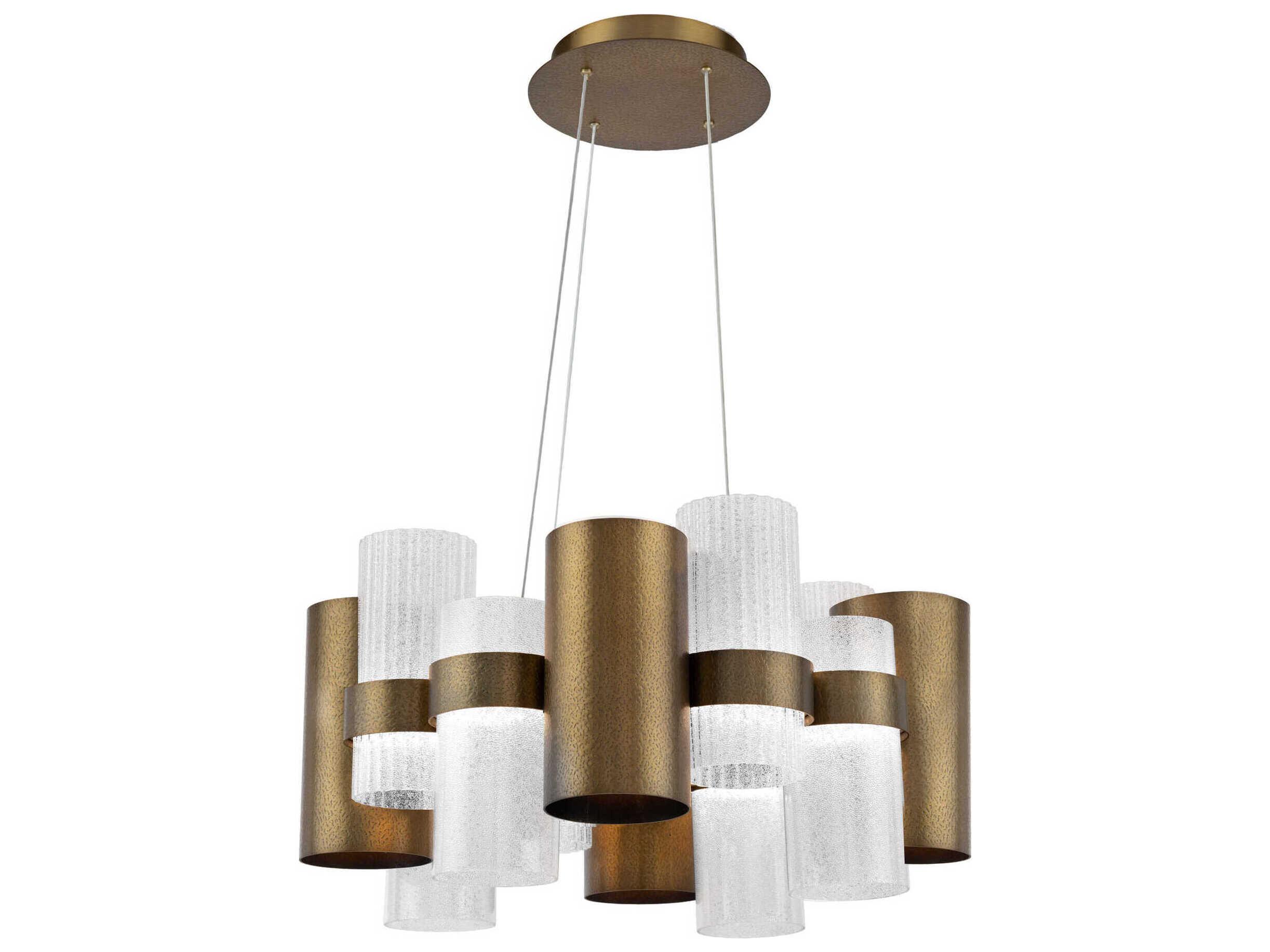 Modern Forms Harmony 18-Light8-Light Aged Brass Glass LED Cylinder Pendant