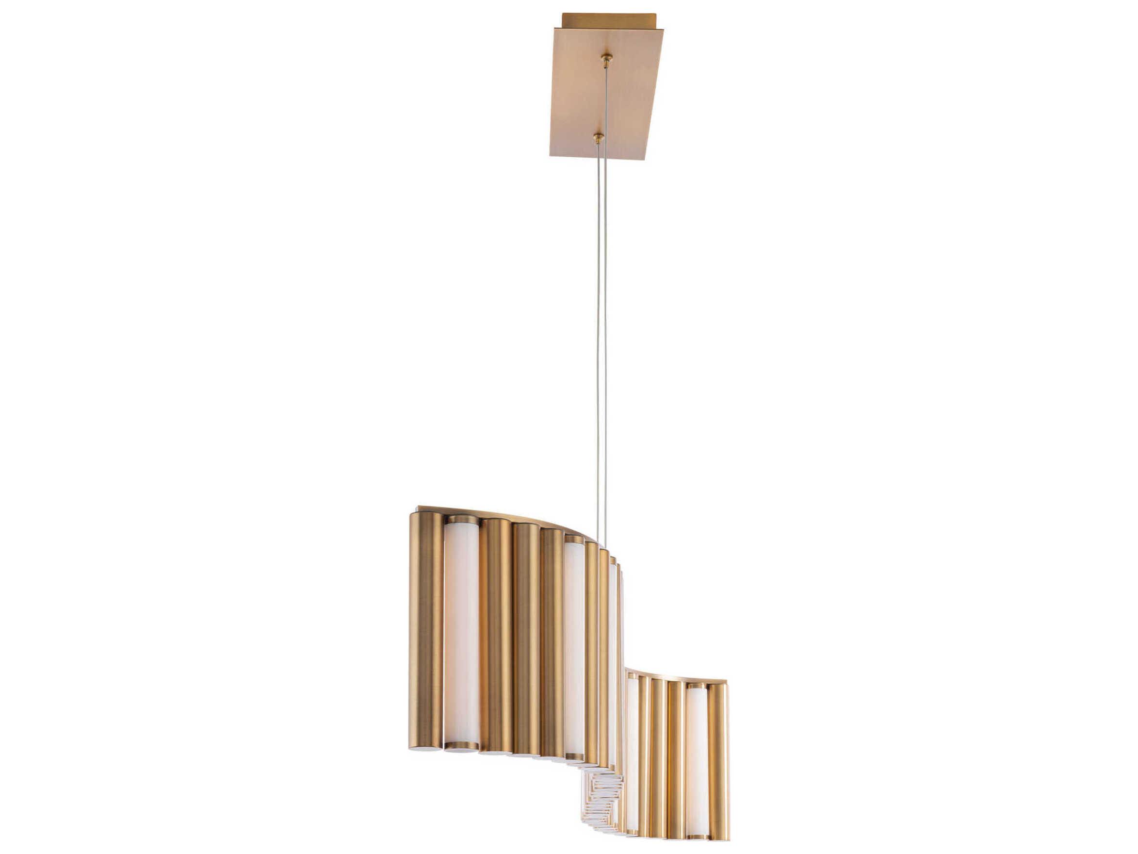 Modern Forms Aretha 1-Light Aged Brass LED Linear Island Pendant