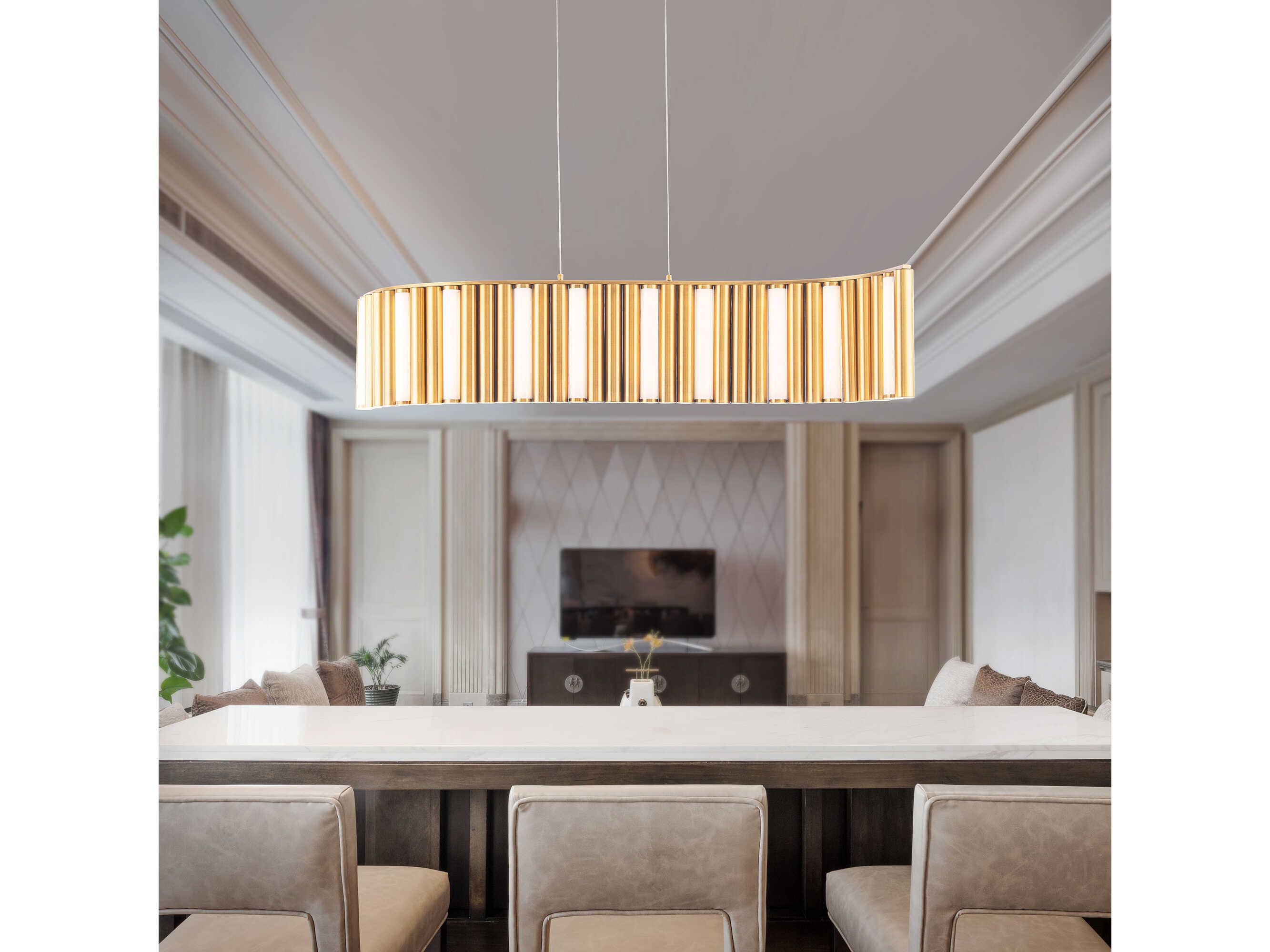 Modern Forms Aretha 1-Light Aged Brass LED Linear Island Pendant