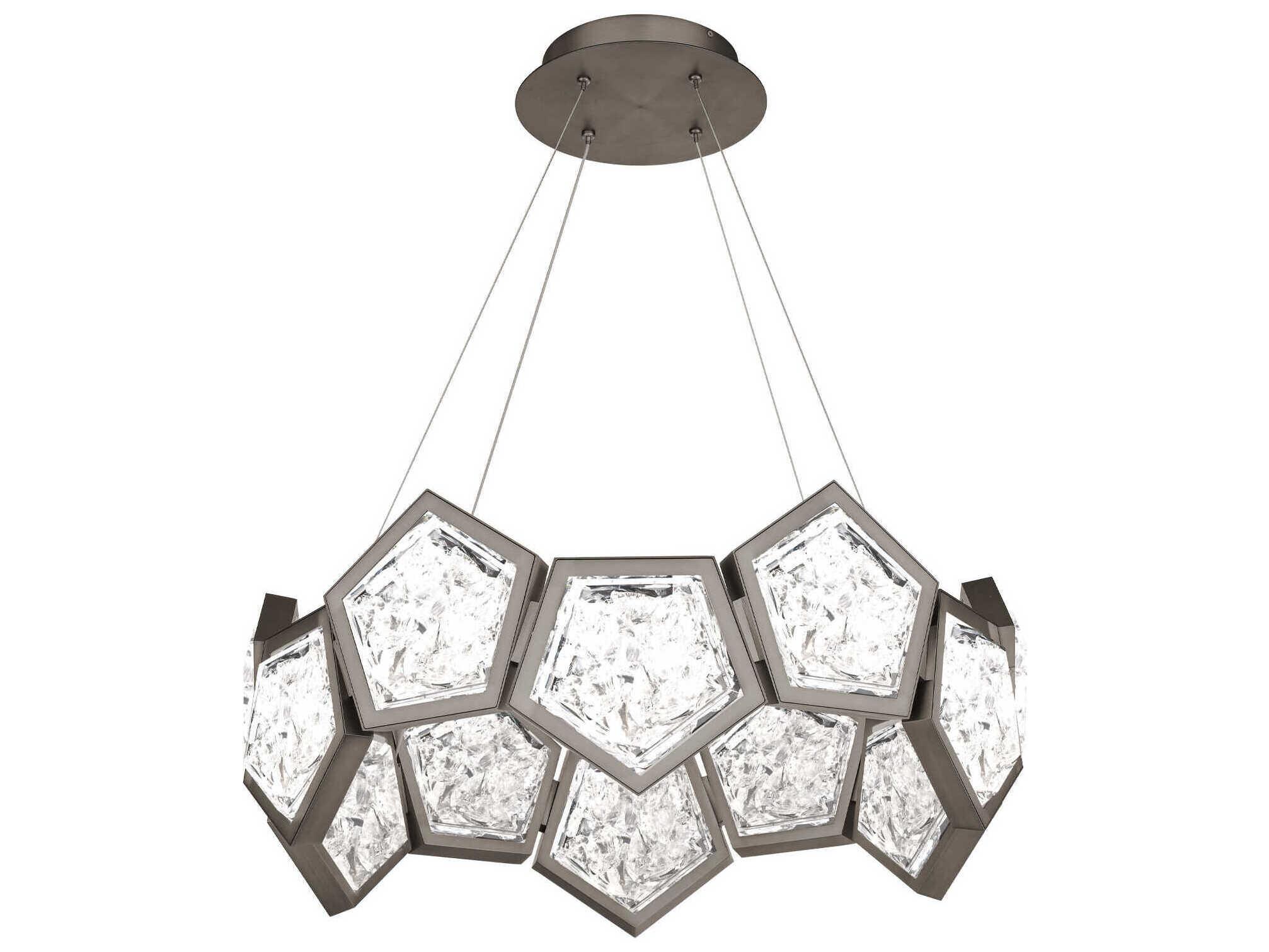 Modern Forms Starlight Starbright 1-Light Antique Nickel Crystal LED Geometric Pendant