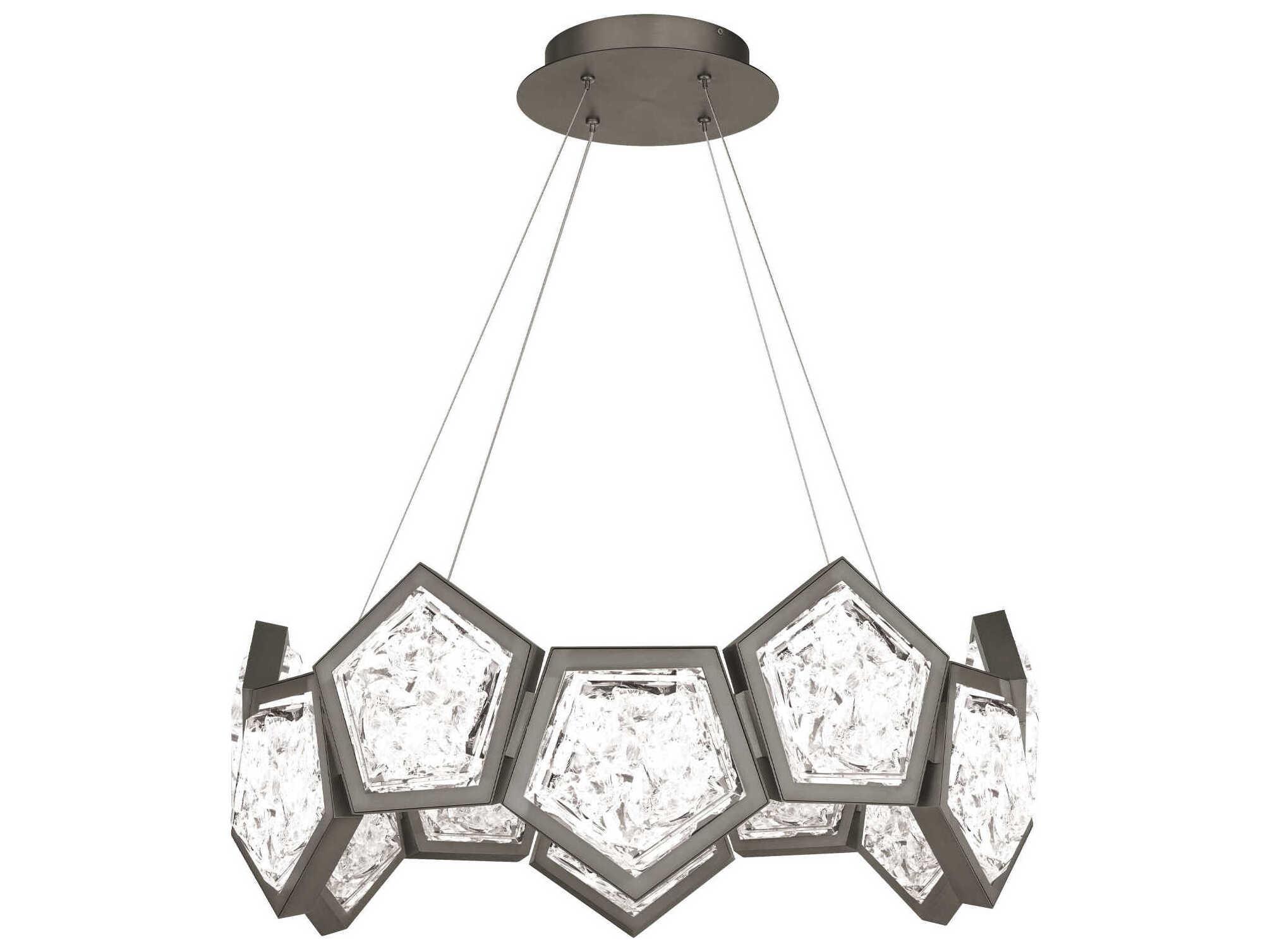 Modern Forms Starlight Starbright 1-Light Antique Nickel Crystal LED Geometric Pendant