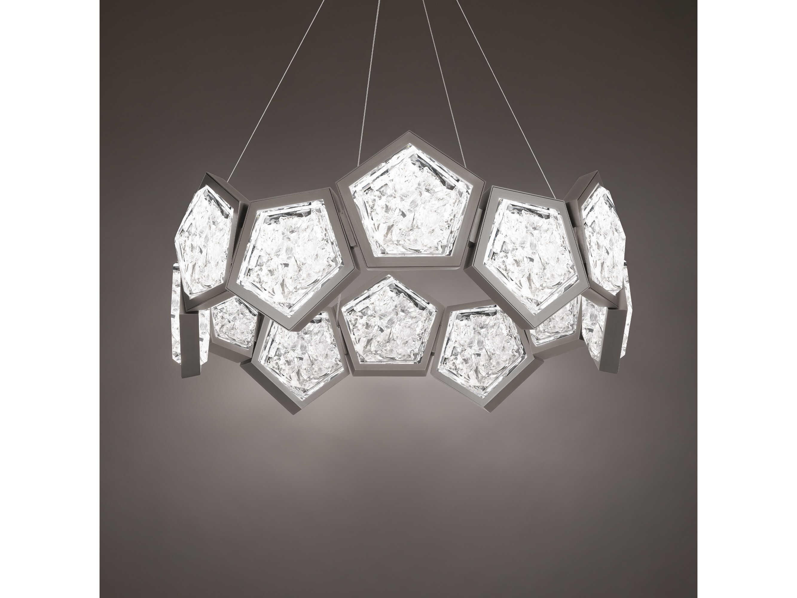 Modern Forms Starlight Starbright 1-Light Antique Nickel Crystal LED Geometric Pendant