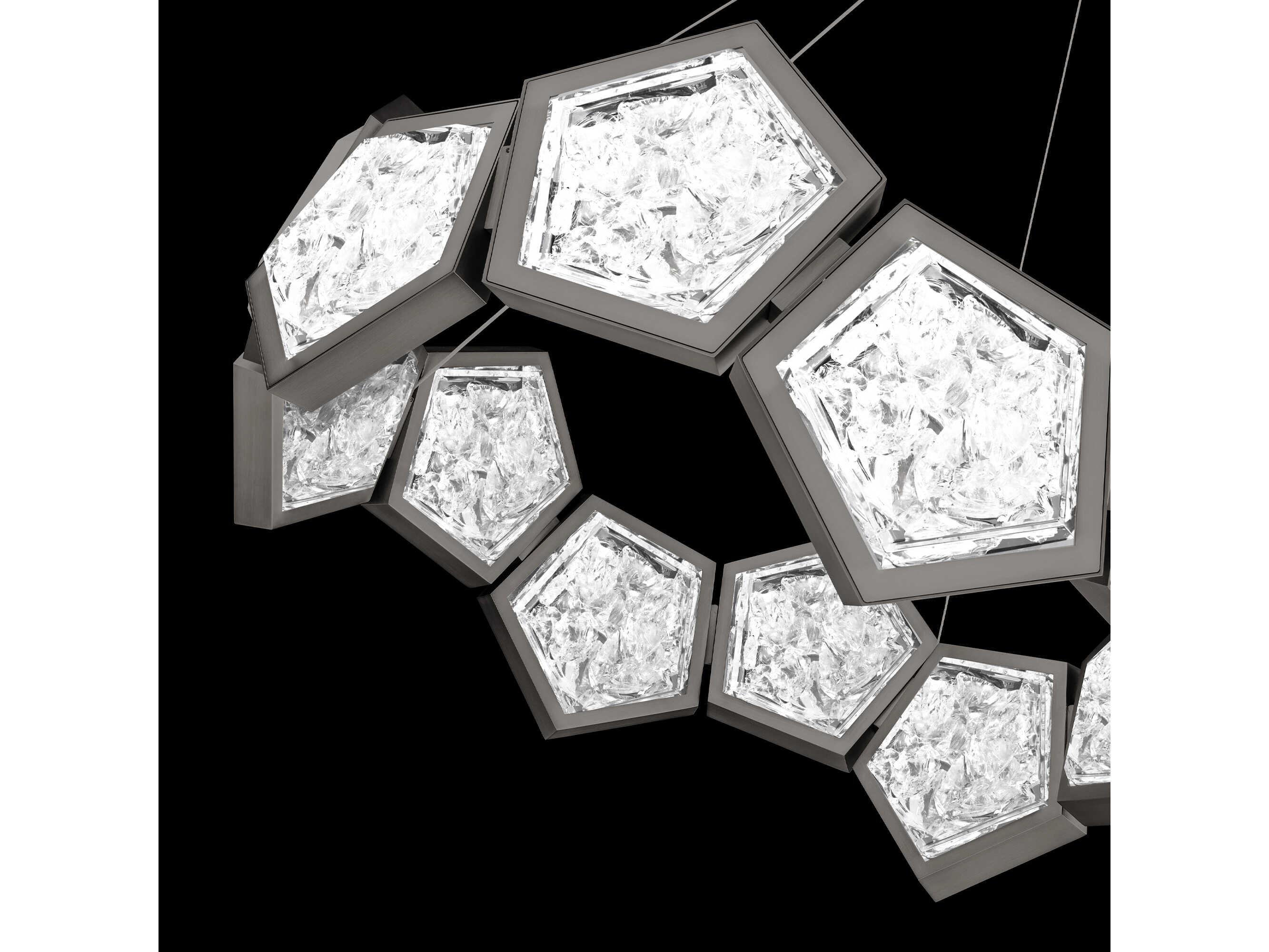 Modern Forms Starlight Starbright 1-Light Antique Nickel Crystal LED Geometric Pendant