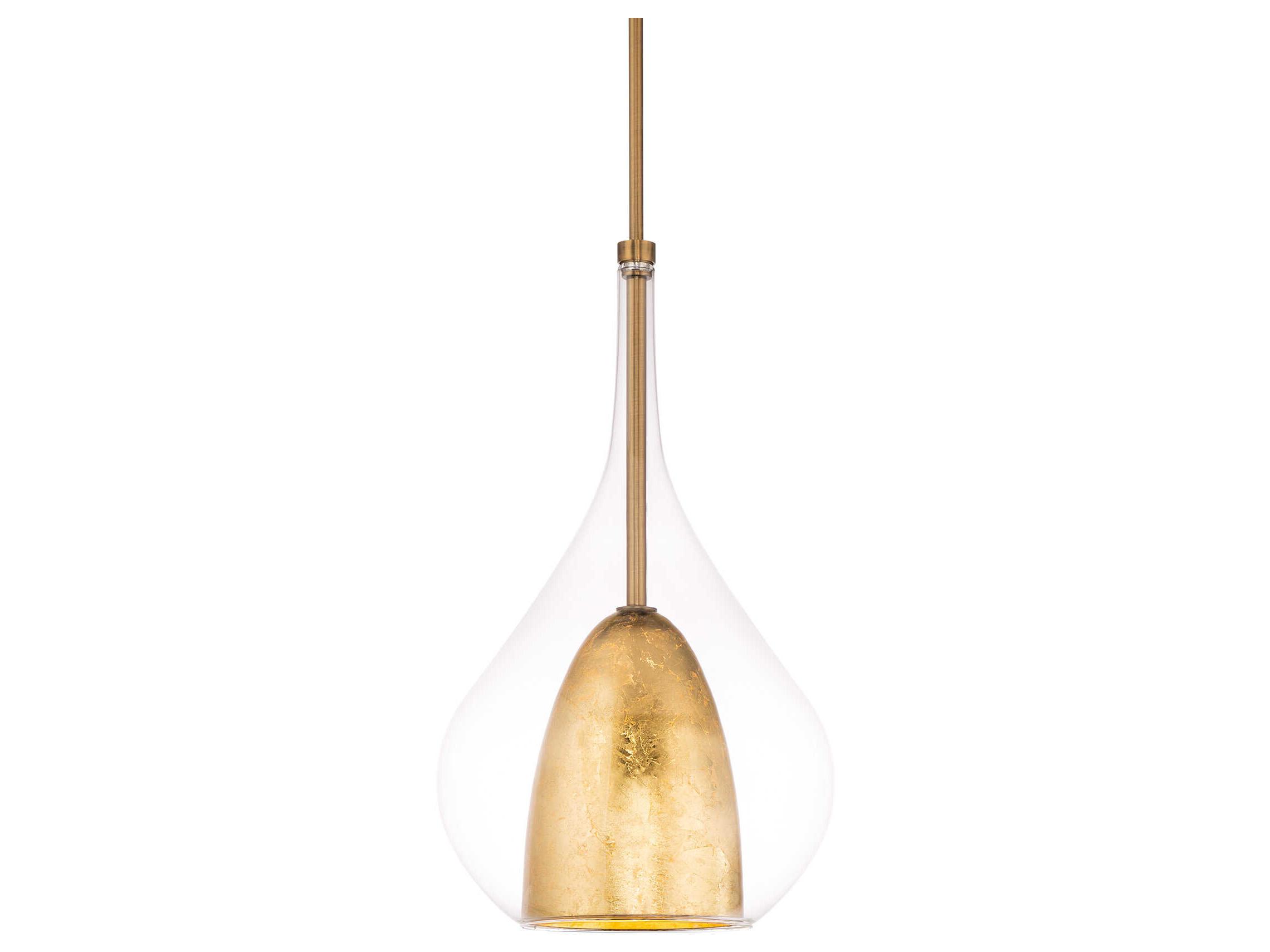 Modern Forms Helios 1-Light Aged Brass Gold Glass LED Mini Pendant