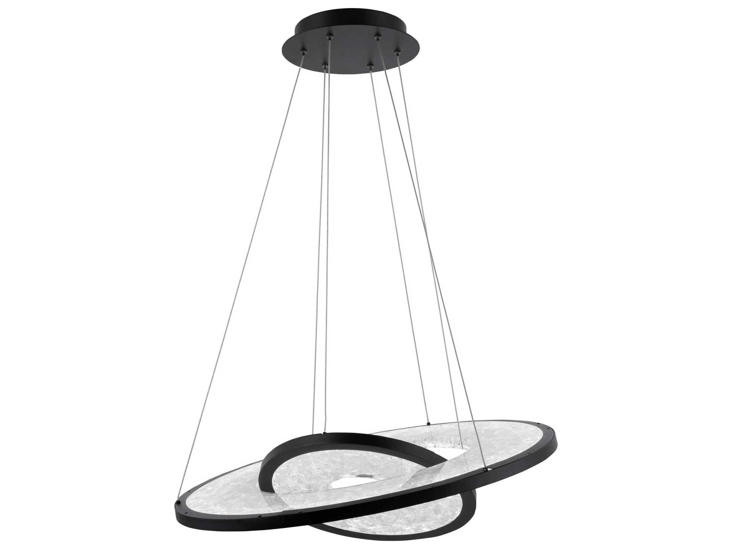 Modern Forms Jupiter 2-Light Black Crystal LED Pendant