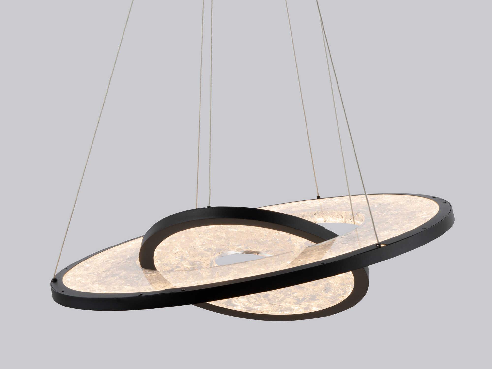 Modern Forms Jupiter 2-Light Black Crystal LED Pendant