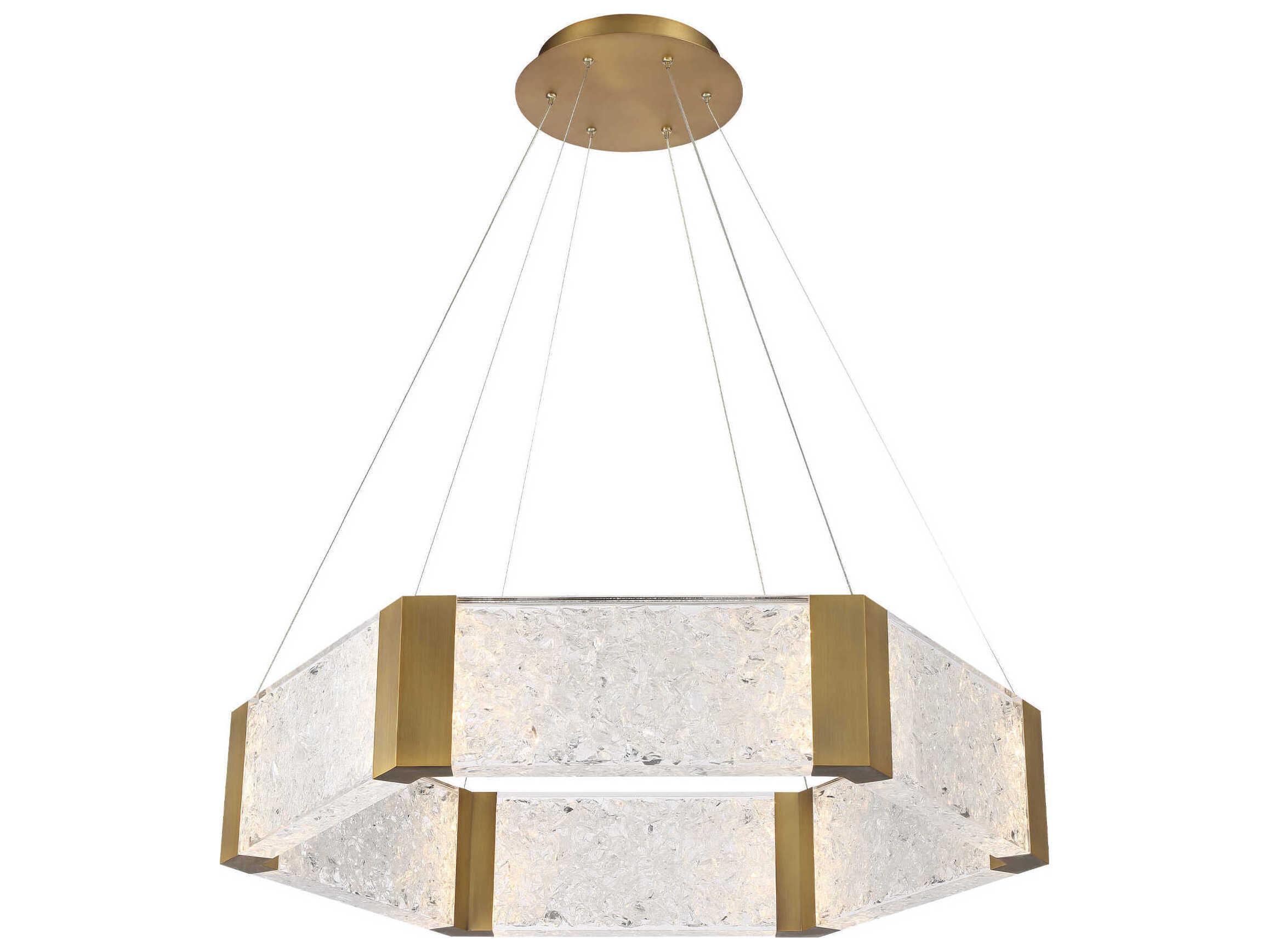 Modern Forms Forever 1-Light Aged Brass Crystal LED Pendant