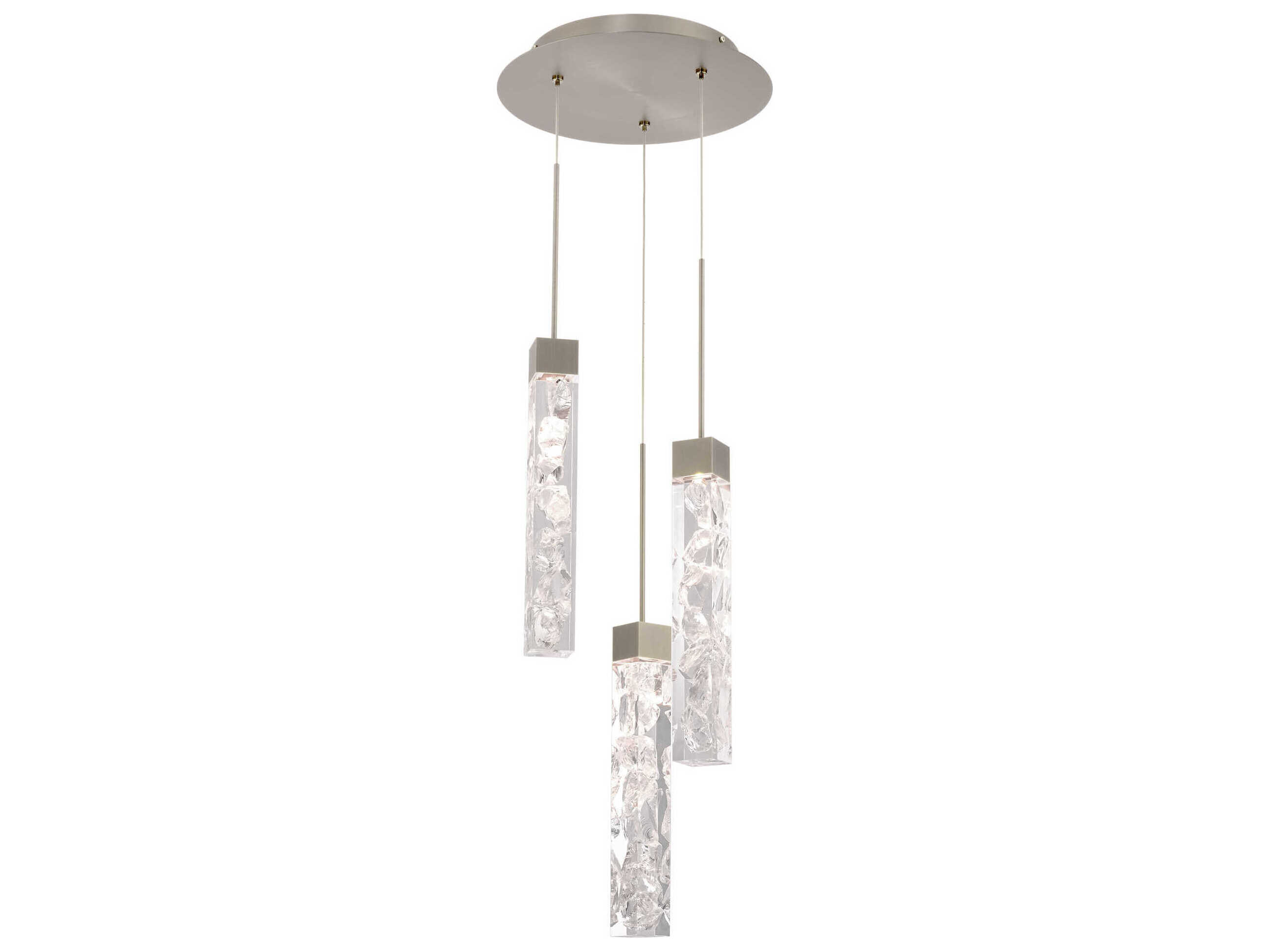 Modern Forms Minx 3-Light Antique Nickel Crystal LED Linear Mini Pendant