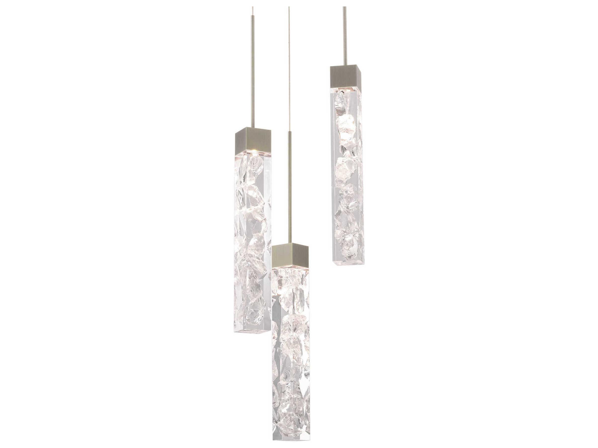 Modern Forms Minx 3-Light Antique Nickel Crystal LED Linear Mini Pendant