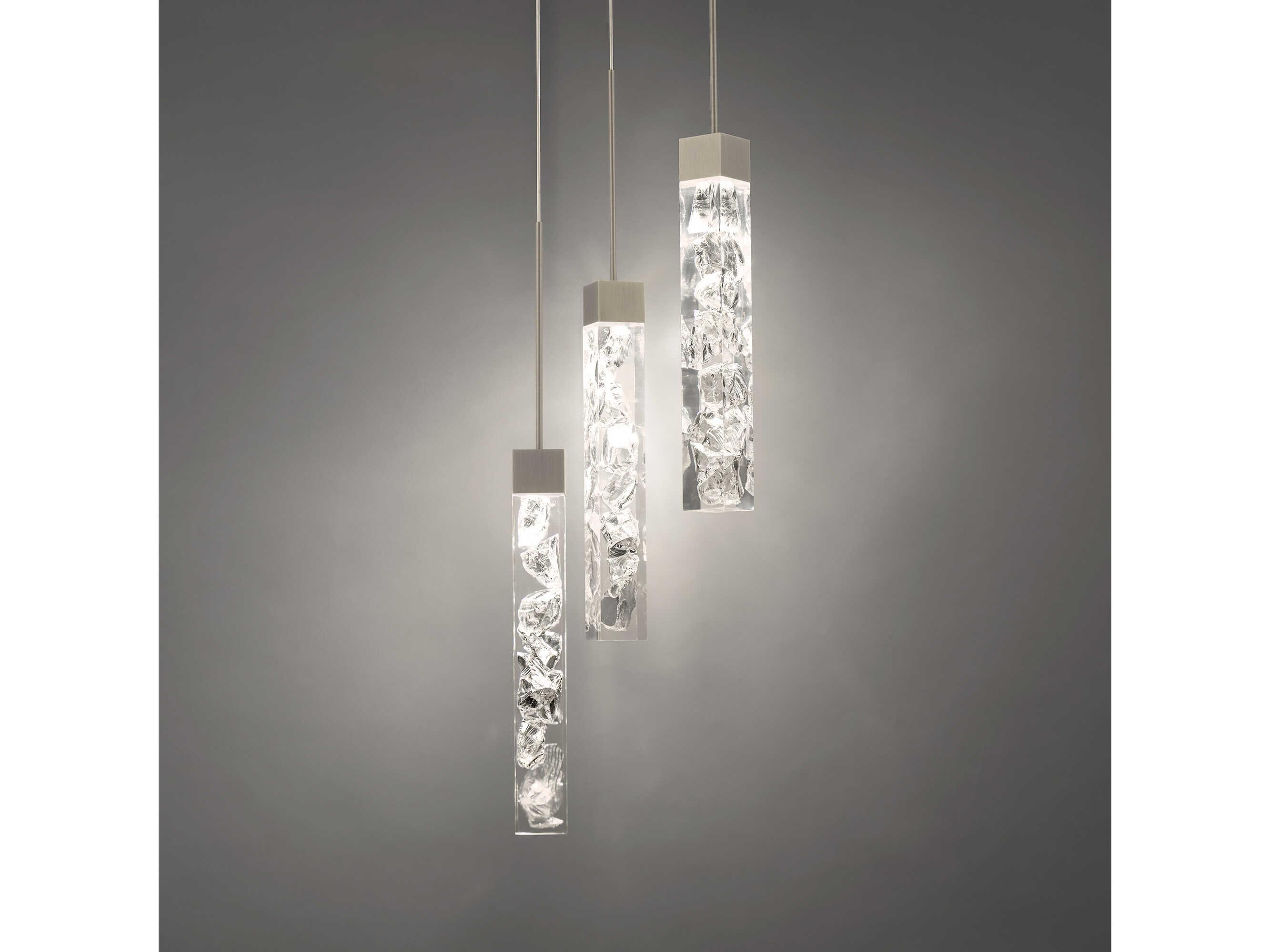 Modern Forms Minx 3-Light Antique Nickel Crystal LED Linear Mini Pendant