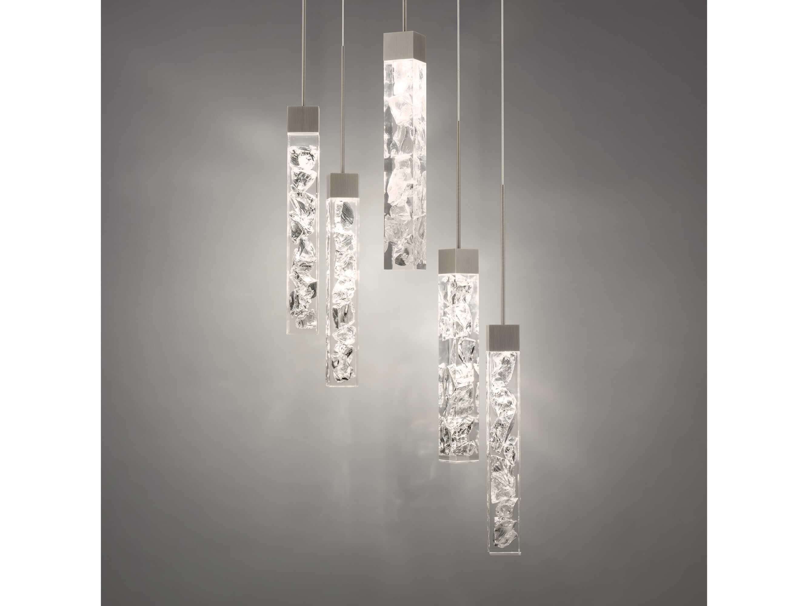Modern Forms Minx 5-Light Antique Nickel Crystal LED Linear Pendant