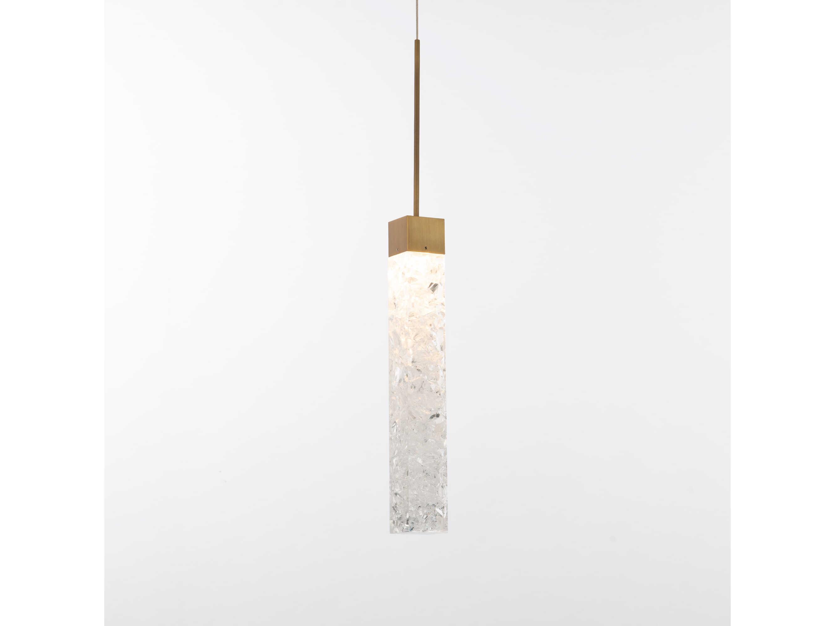 Modern Forms Minx 1-Light Aged Brass Crystal LED Geometric Mini Pendant