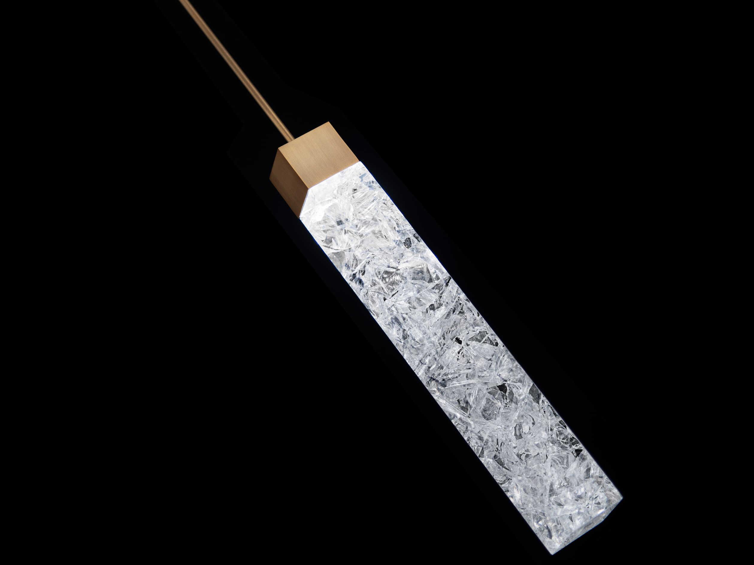 Modern Forms Minx 1-Light Aged Brass Crystal LED Geometric Mini Pendant