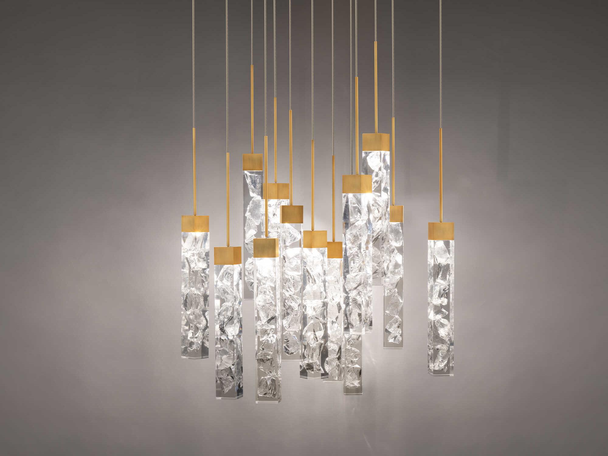 Modern Forms Minx 13-Light Aged Brass Linear Pendant