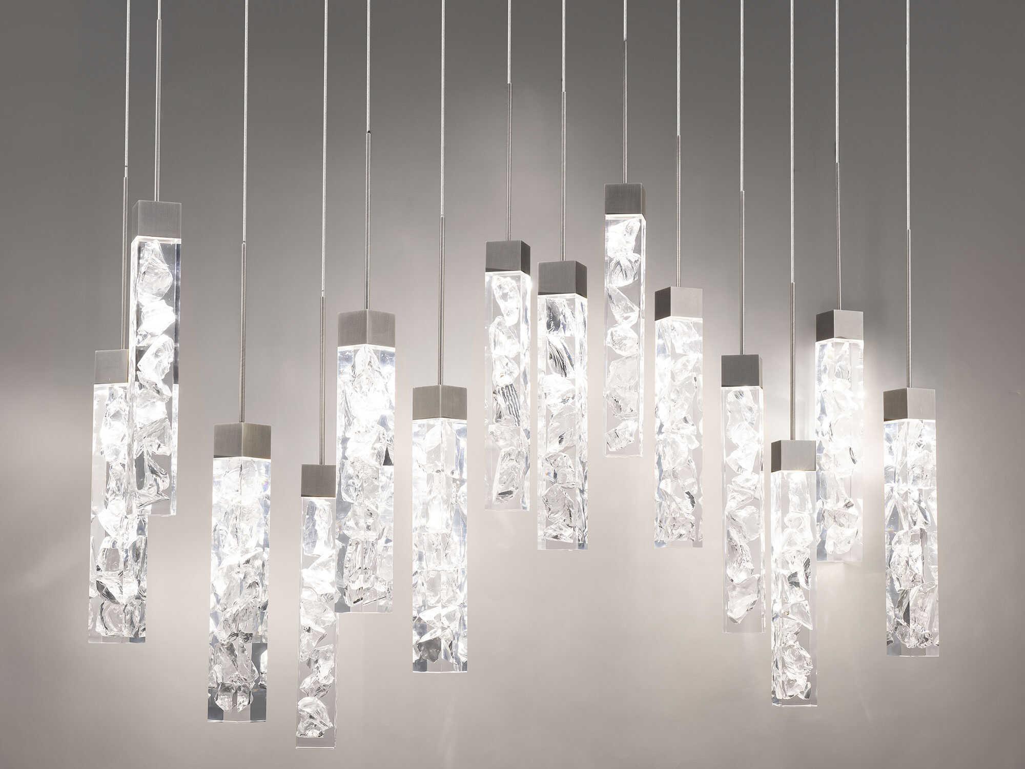 Modern Forms Minx 14-Light Antique Nickel Linear Island Pendant