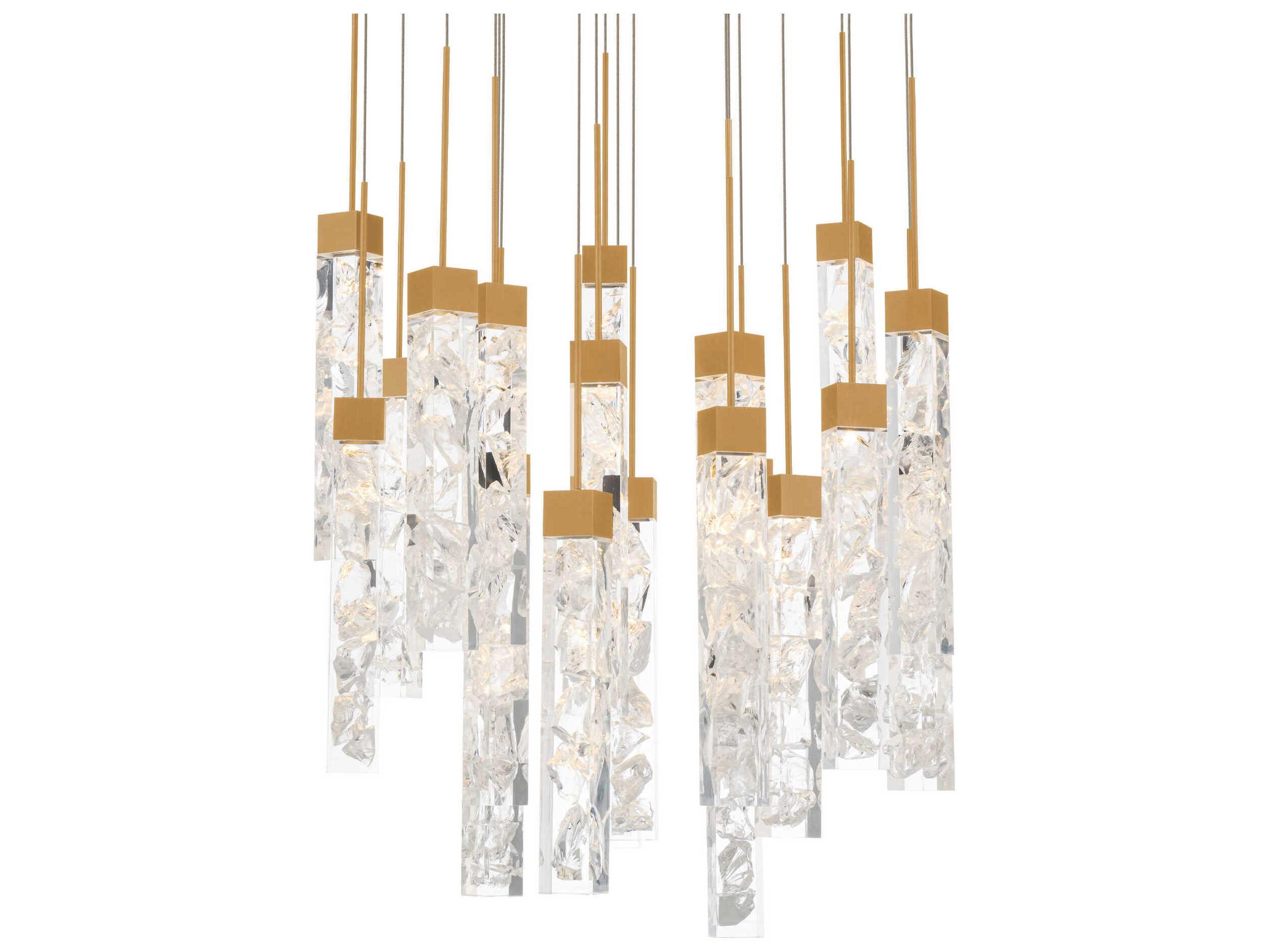 Modern Forms Minx 21-Light Aged Brass Linear Pendant