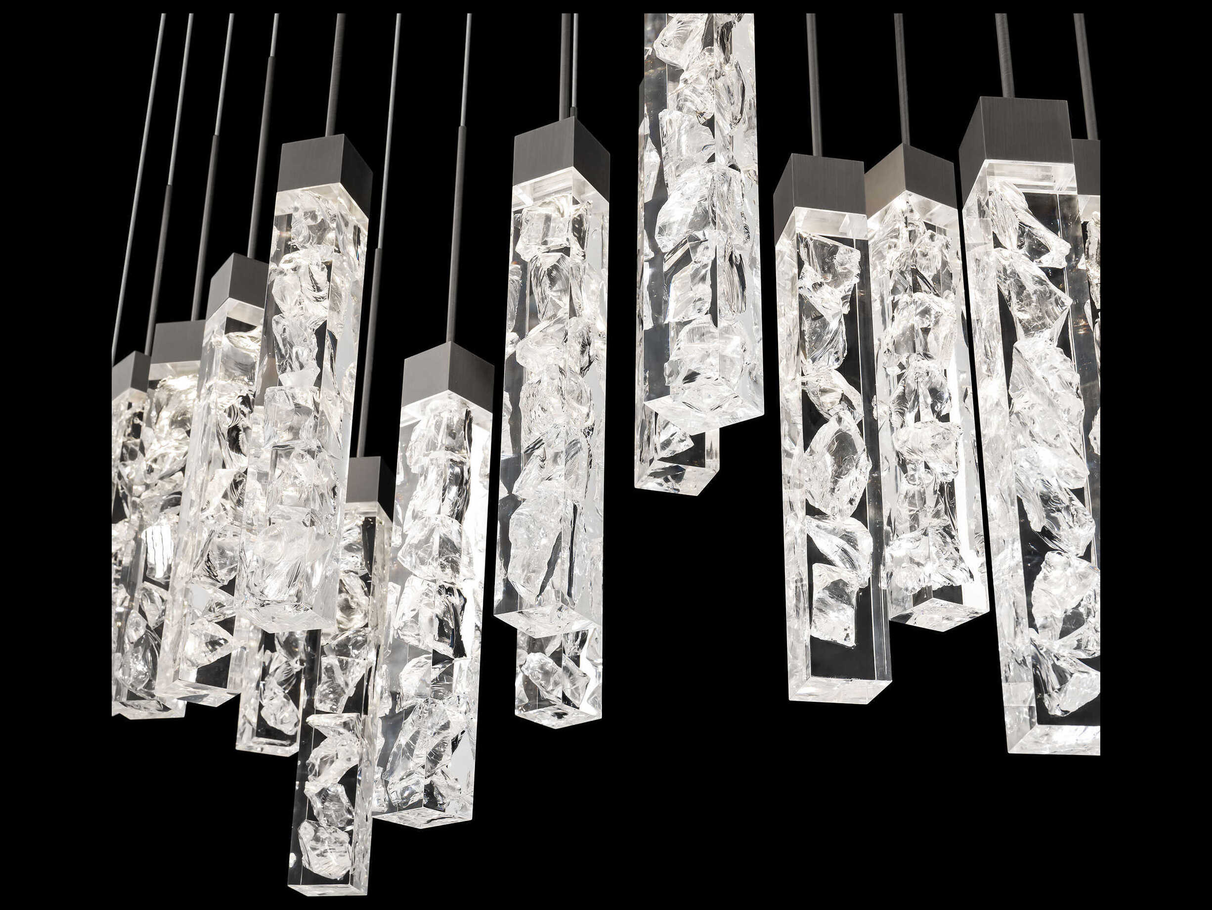 Modern Forms Minx 23-Light Antique Nickel Linear Island Pendant