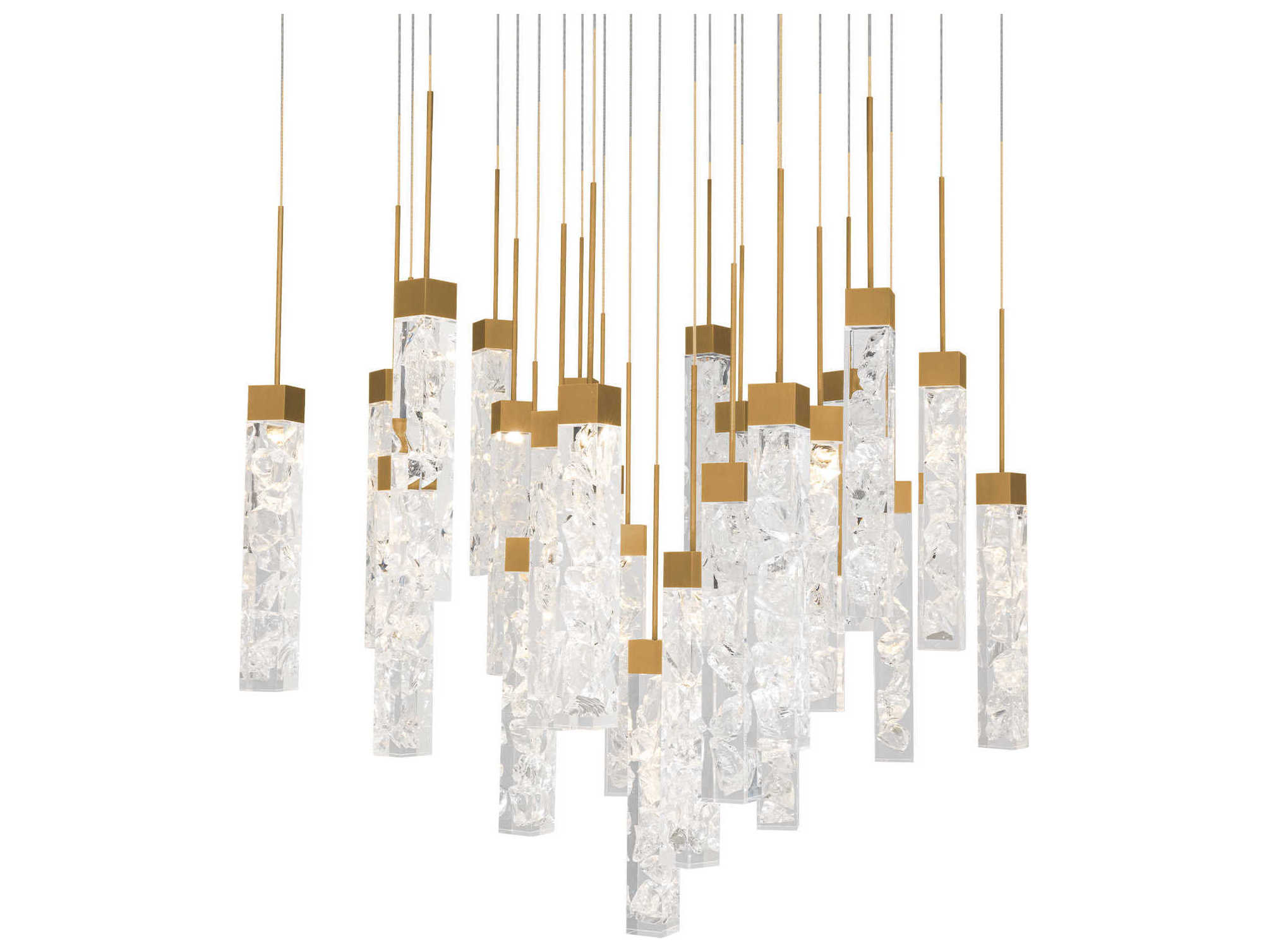 Modern Forms Minx 25-Light Aged Brass Linear Pendant